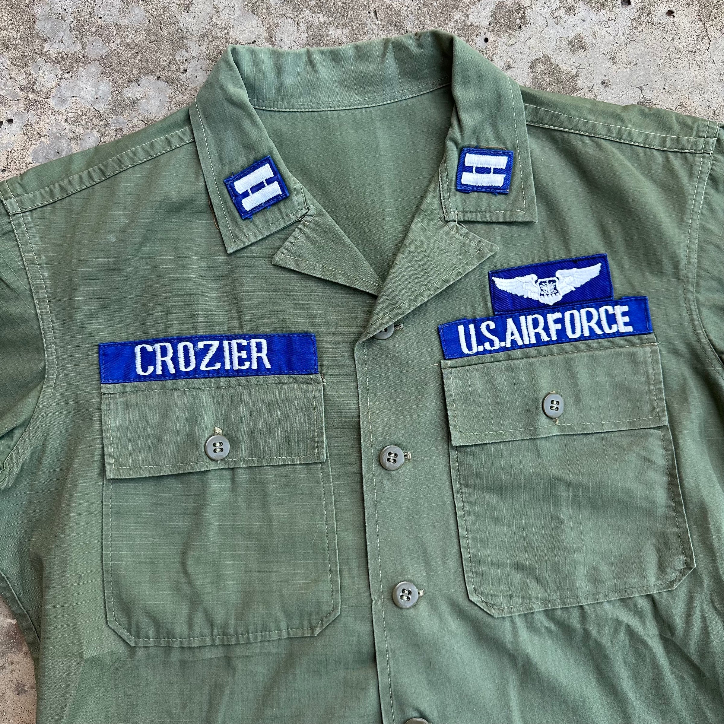 1960’s USAF Tailor Made Ripstop Fatigue Shirt 22.5” Chest