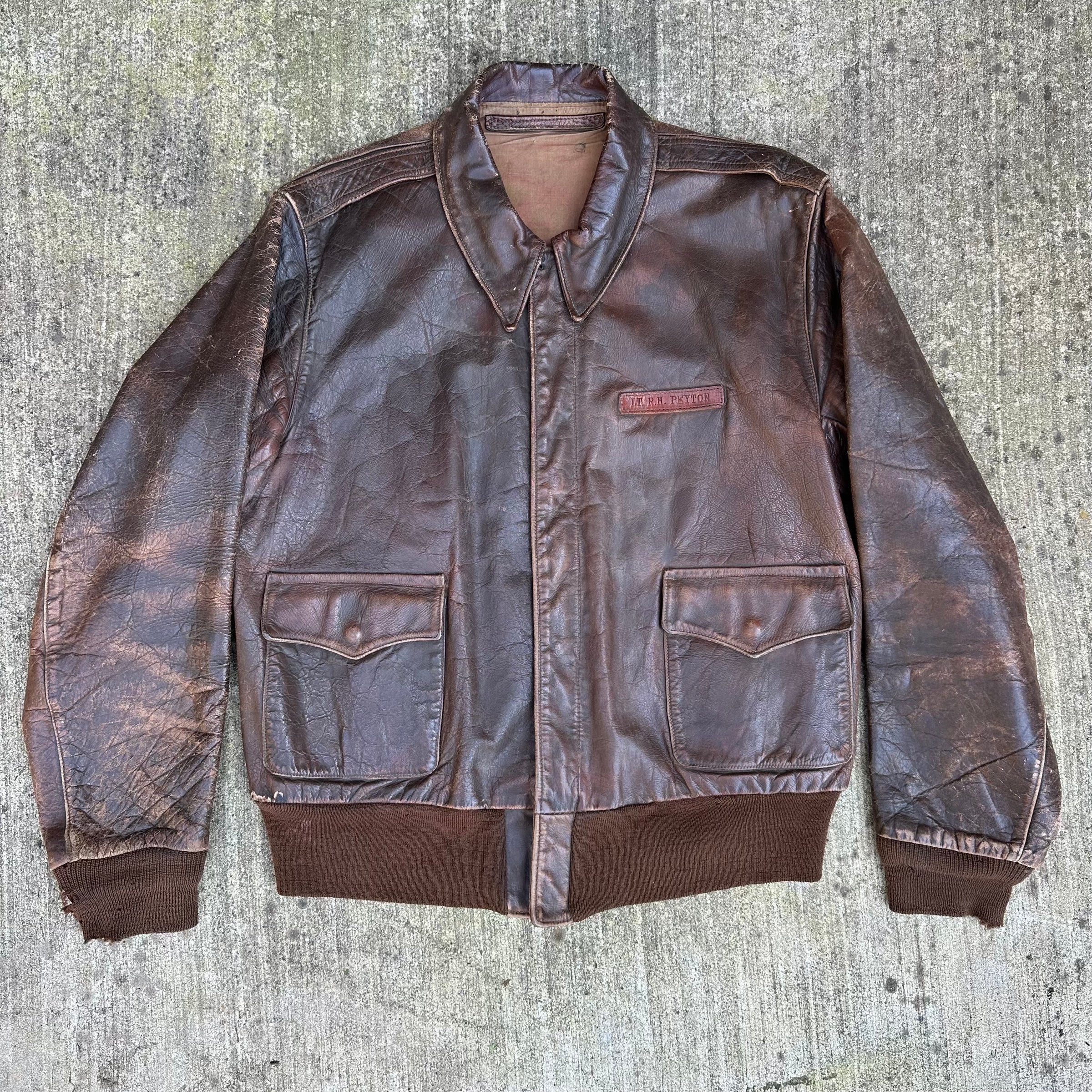 1940’s WWII Named A-2 Leather Flight Jacket
