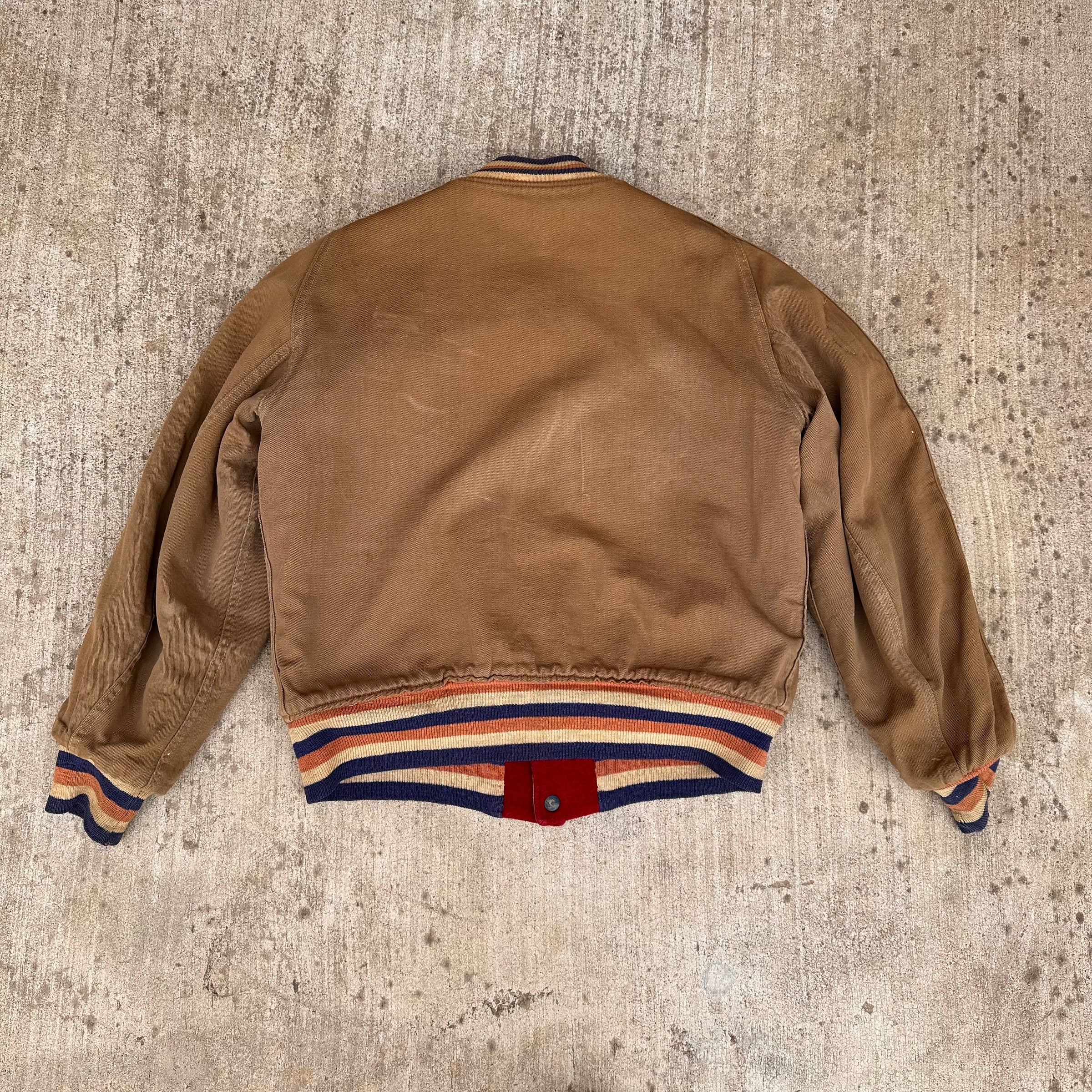 1940’s Butwin Two-Tone Nylon Fleece Reversible Varsity Jacket 24” Chest