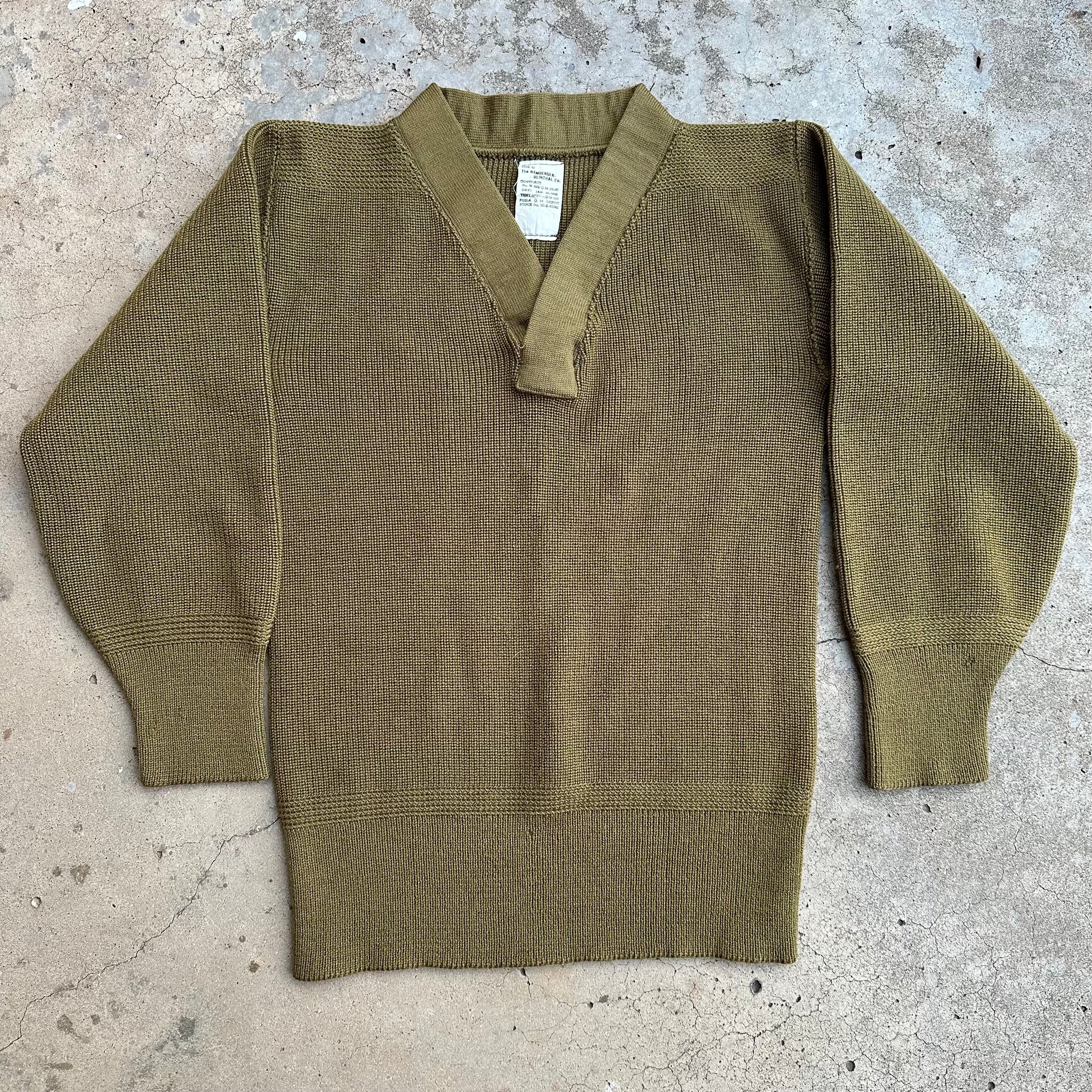 1940’s WWII Deadstock US Army V-Neck Sweater Size 42