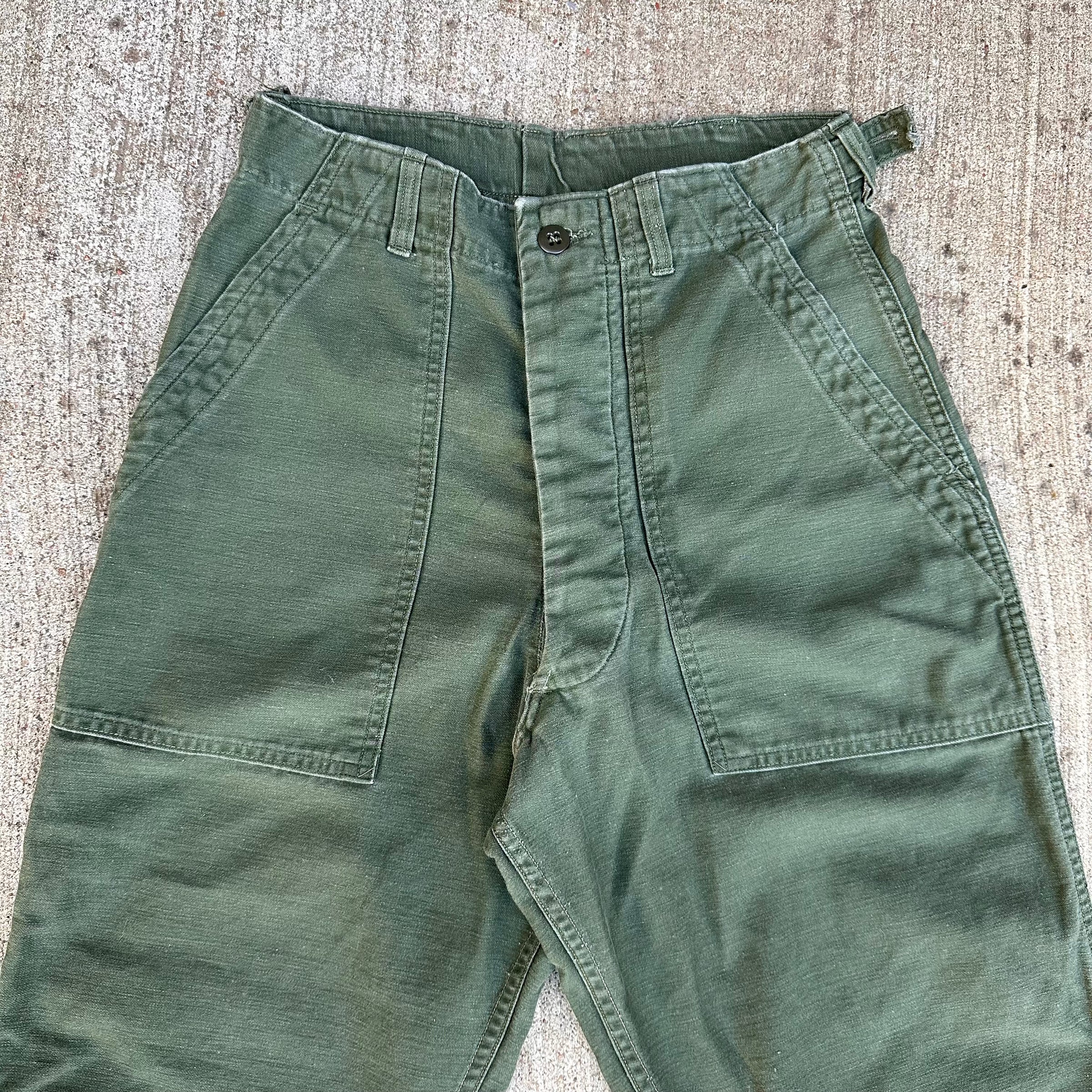 1960’s US Army First Pattern Sateen Fatigue Pants 26” - 28” x 28”