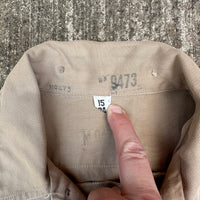 1940’s WWII 82nd Airborne Patched Khaki Shirt with Gas Flap