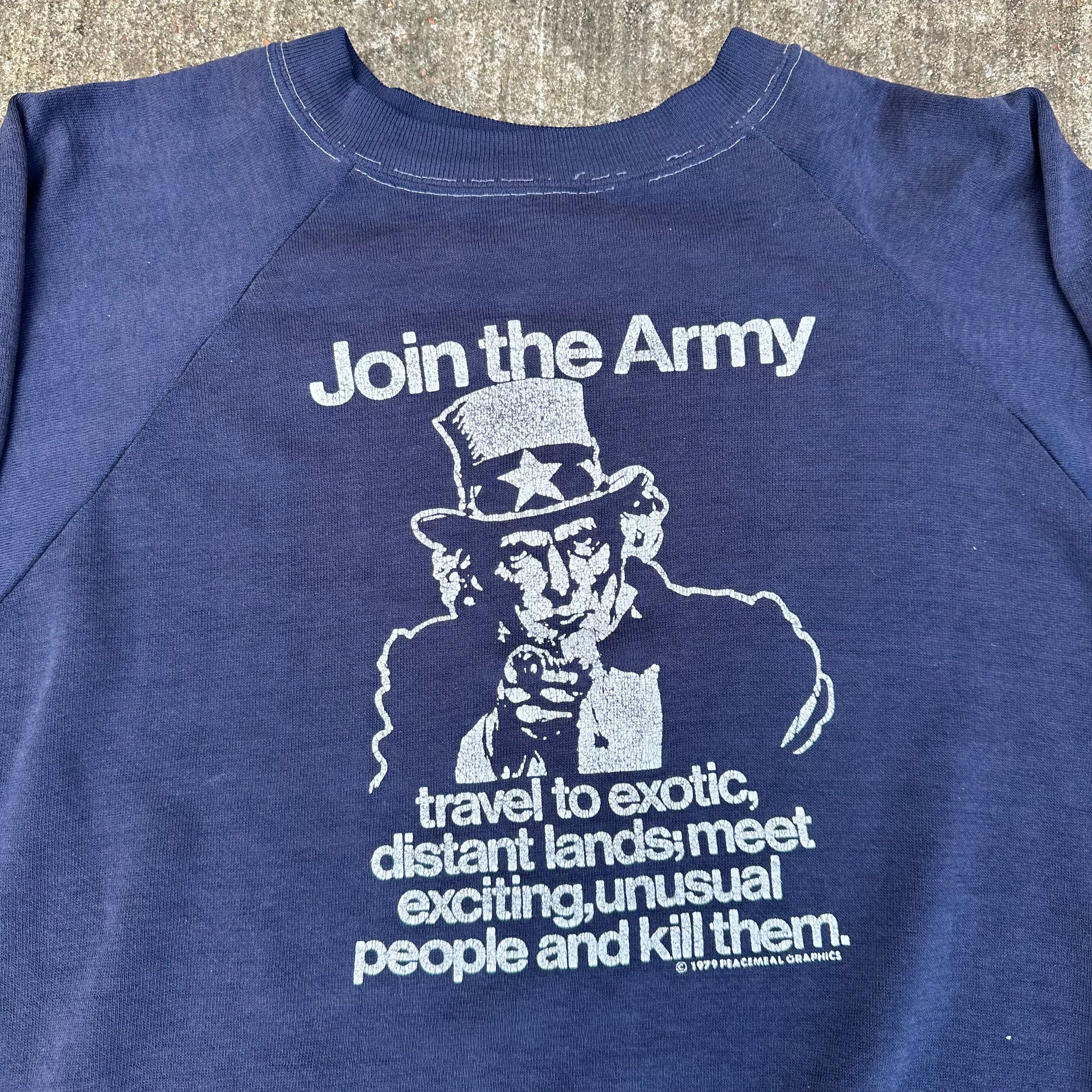1970’s/80’s Join The Army Anti-War Raglan Sweatshirt Large