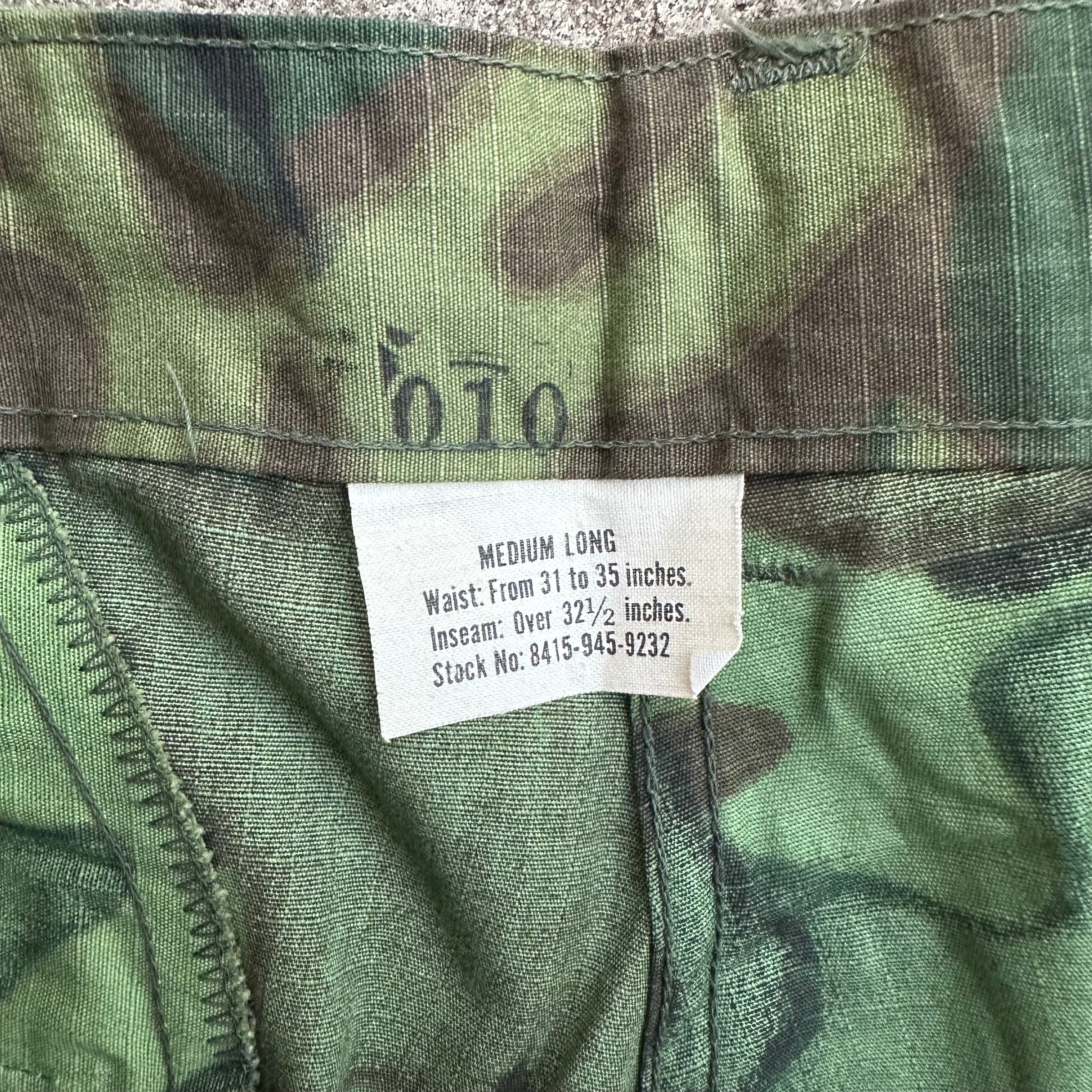 1960’s Deadstock ERDL Camo Jungle Pants Medium Long
