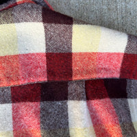 1960’s Arrow Plaid Wool Loop Collar Shirt Medium