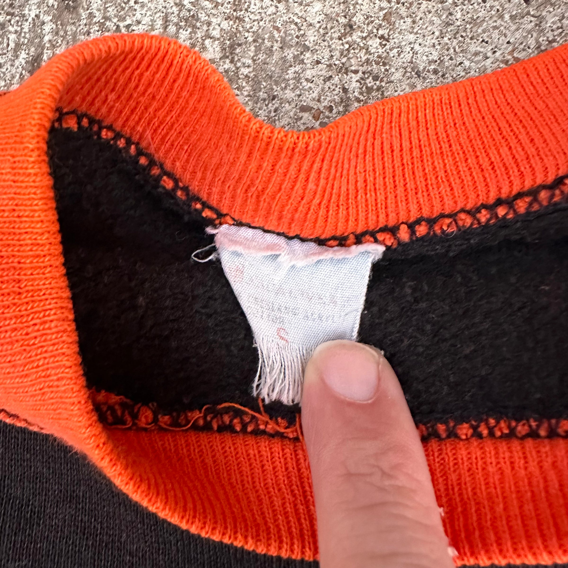 1970’s Orange and Black Freedom Sleeve Crewneck Sweatshirt XS