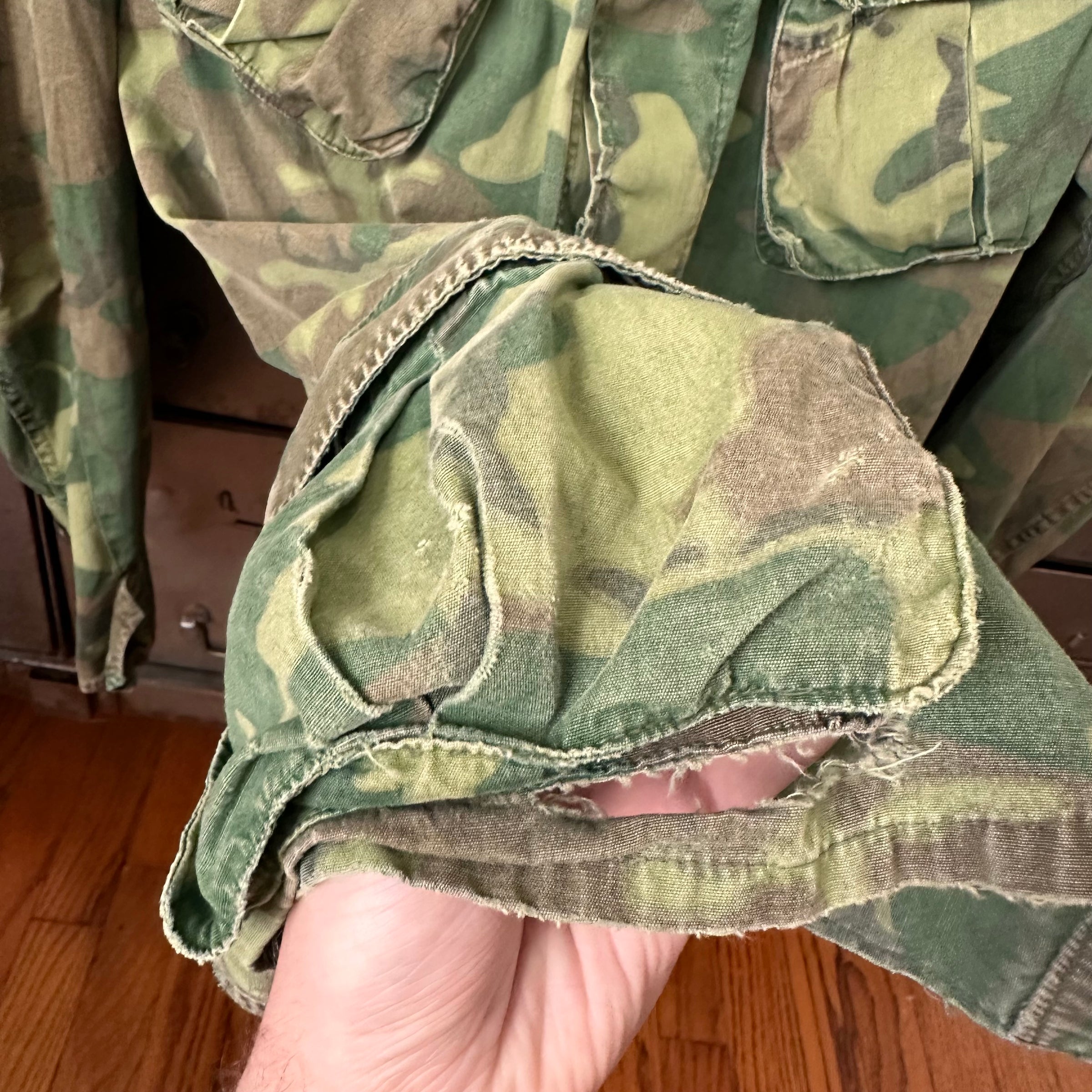 1960’s Poplin ERDL Camo Jungle Jacket Large Regular
