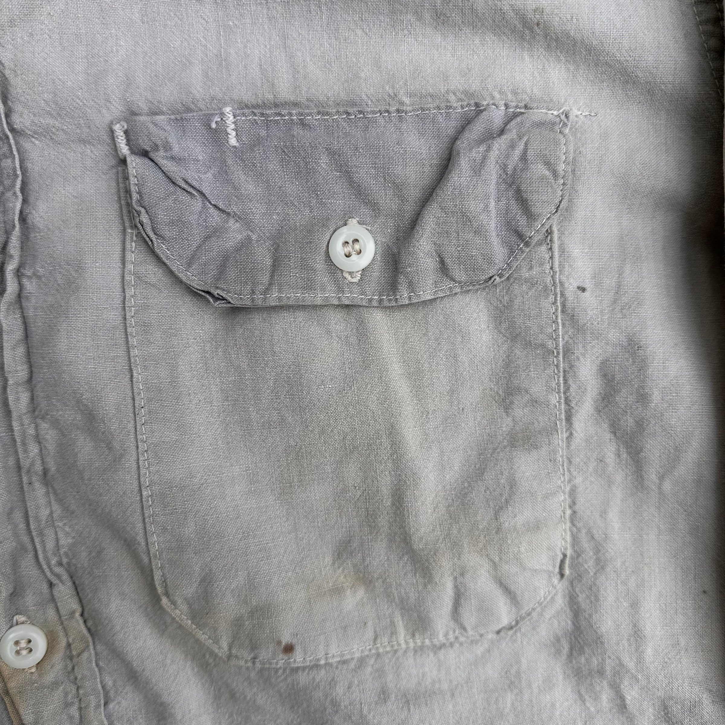 1950’s Washington Dee Cee Grey Chambray Work Shirt Medium