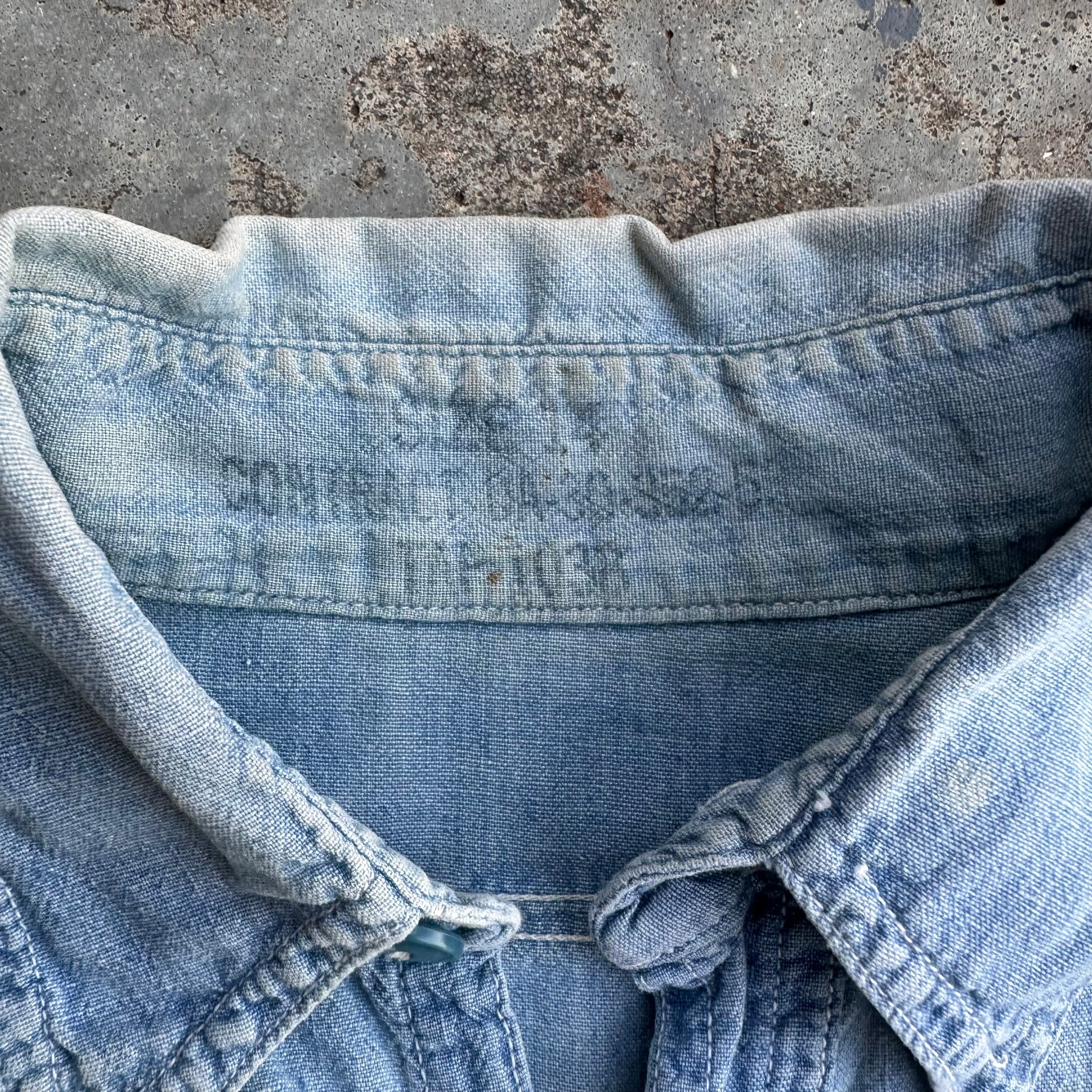 1950’s Korean War USN Stenciled Chambray Work Shirt