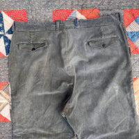 1920’s/30’s Strong Reliable Grey Corduroy Pants 38” x 28”