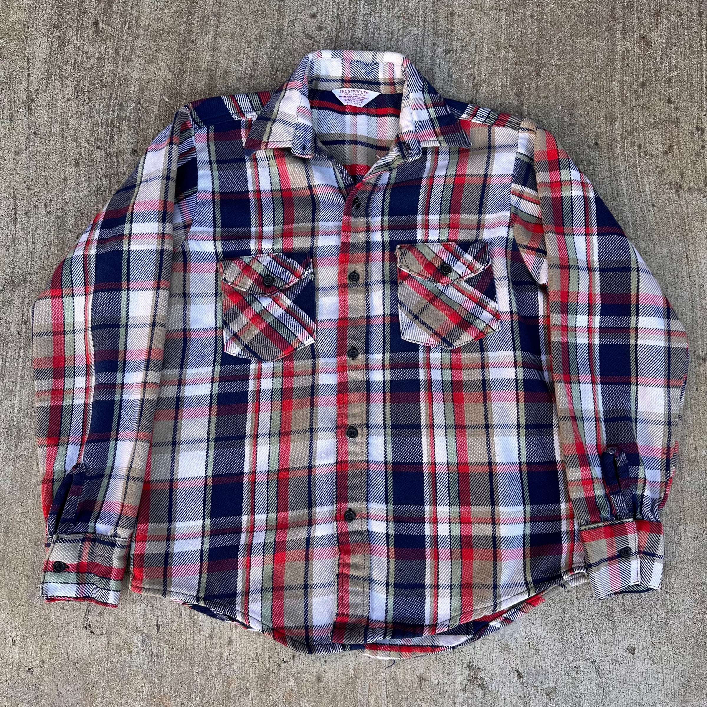 1970’s Frostproof Plaid Cotton Flannel Size Medium