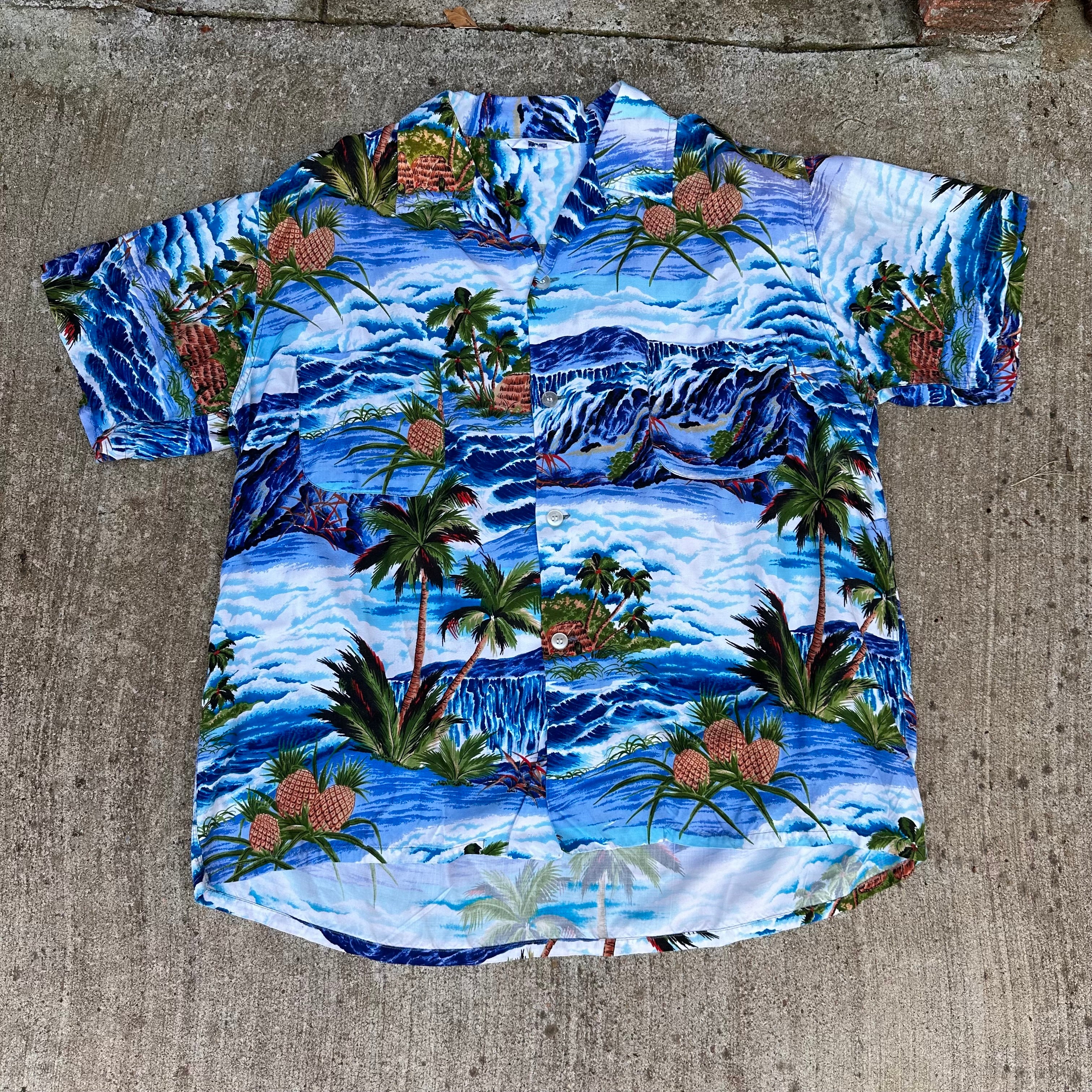 Vintage good 1960's Hawaiian Shirt The Sample Shop Boys Chest 42