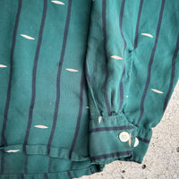 1950’s Tulane Sportswear Rockabilly Gabardine Loop Collar Shirt Small