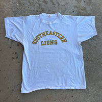 1960’s Champion Running Man Southeastern Lions Water Print T-Shirt Medium