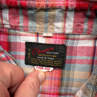 1970’s Champion Plaid Cotton Western Flannel Large