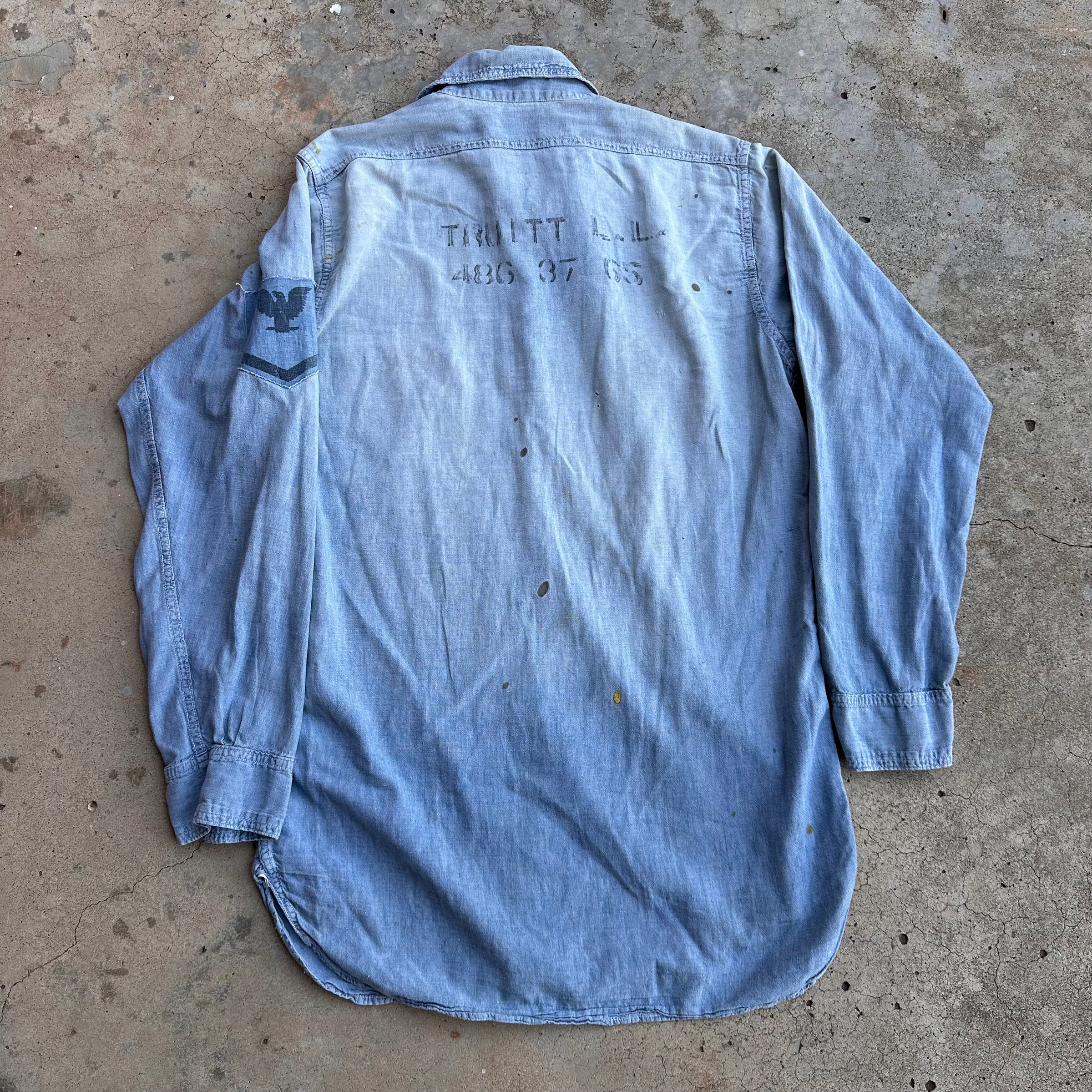 1950’s Korean War USN Stenciled Chambray Work Shirt