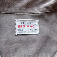 1950’s/60’s Penney’s Big Mac PBR Patched Grey Cotton Work Shirt Medium