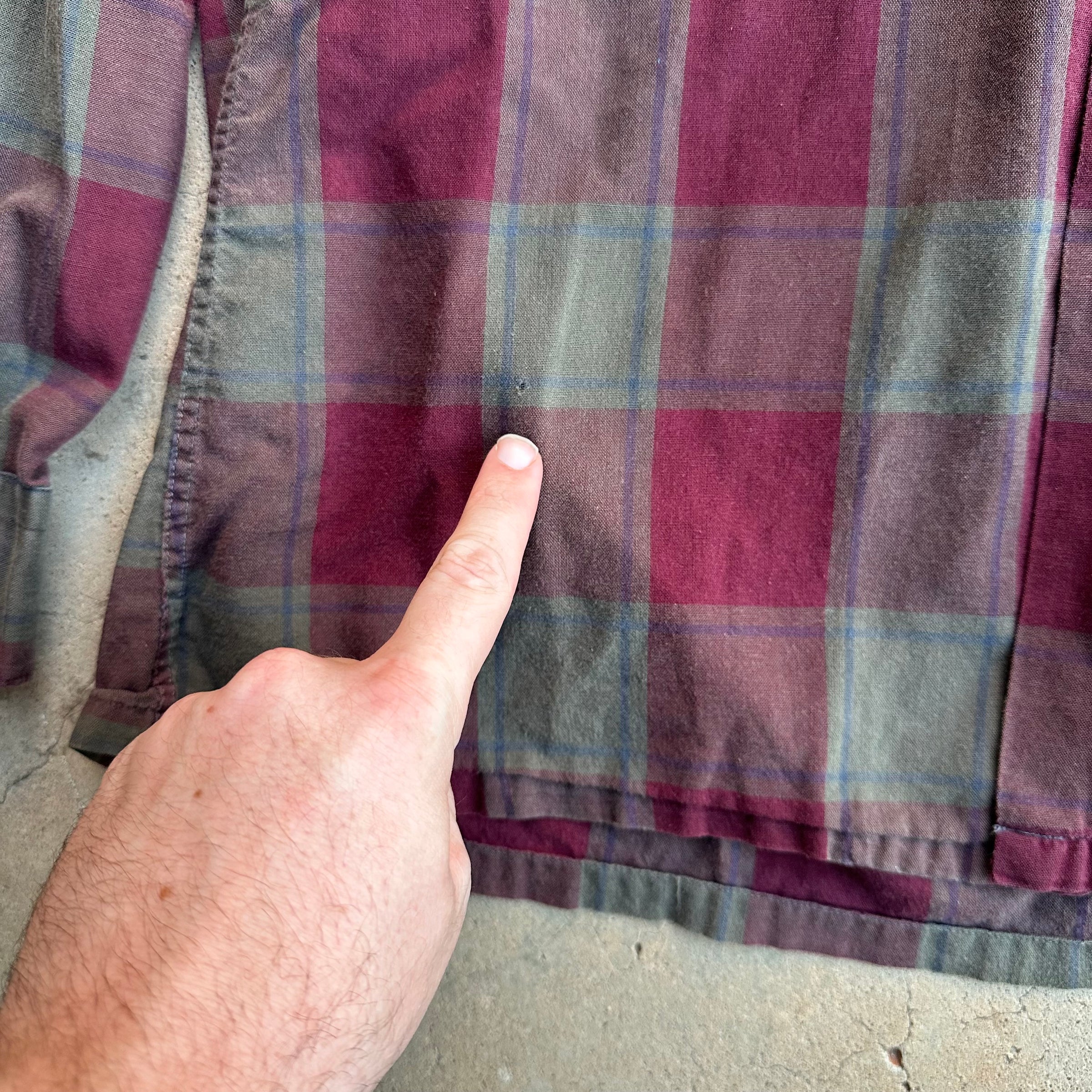 1960’s Arrow Ombre Check Cotton Loop Collar Shirt Medium