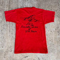 1960’s Deadstock “Fly The Friendly Skies of Vietnam” United Airlines Slogan T-Shirt Size 46