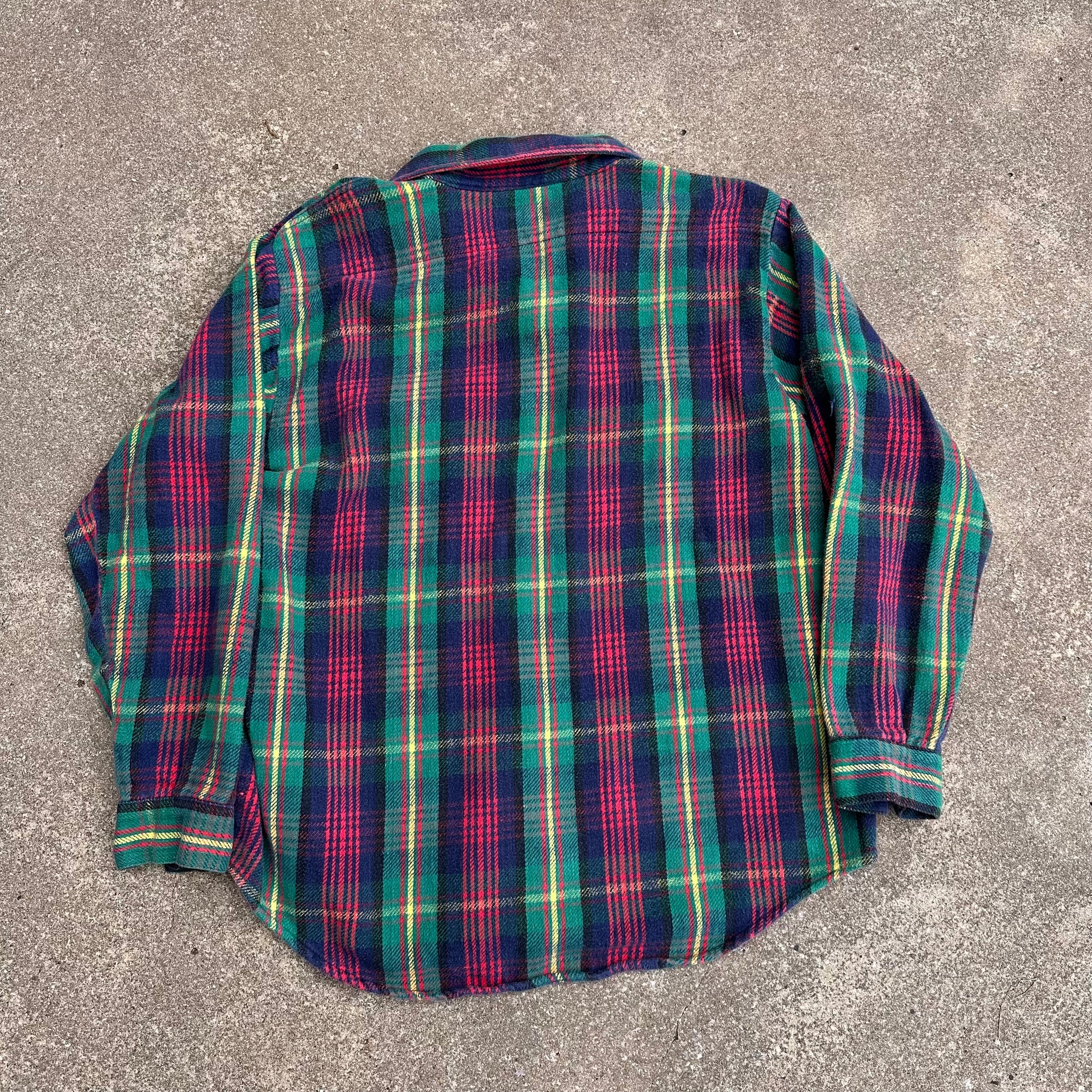 1960’s Big Mike Plaid Cotton Flannel Shirt 24” Chest