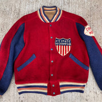 1940’s Butwin Two-Tone Nylon Fleece Reversible Varsity Jacket 24” Chest
