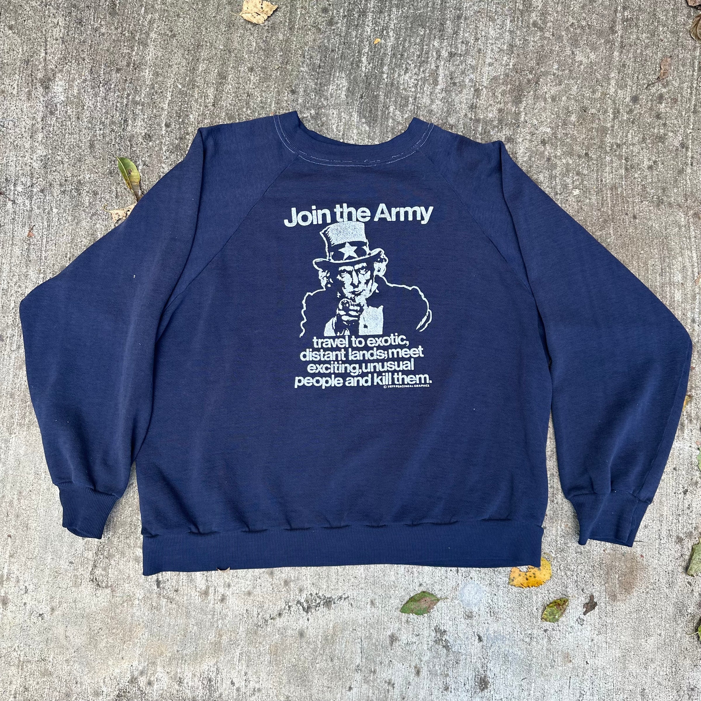 1970’s/80’s Join The Army Anti-War Raglan Sweatshirt Large
