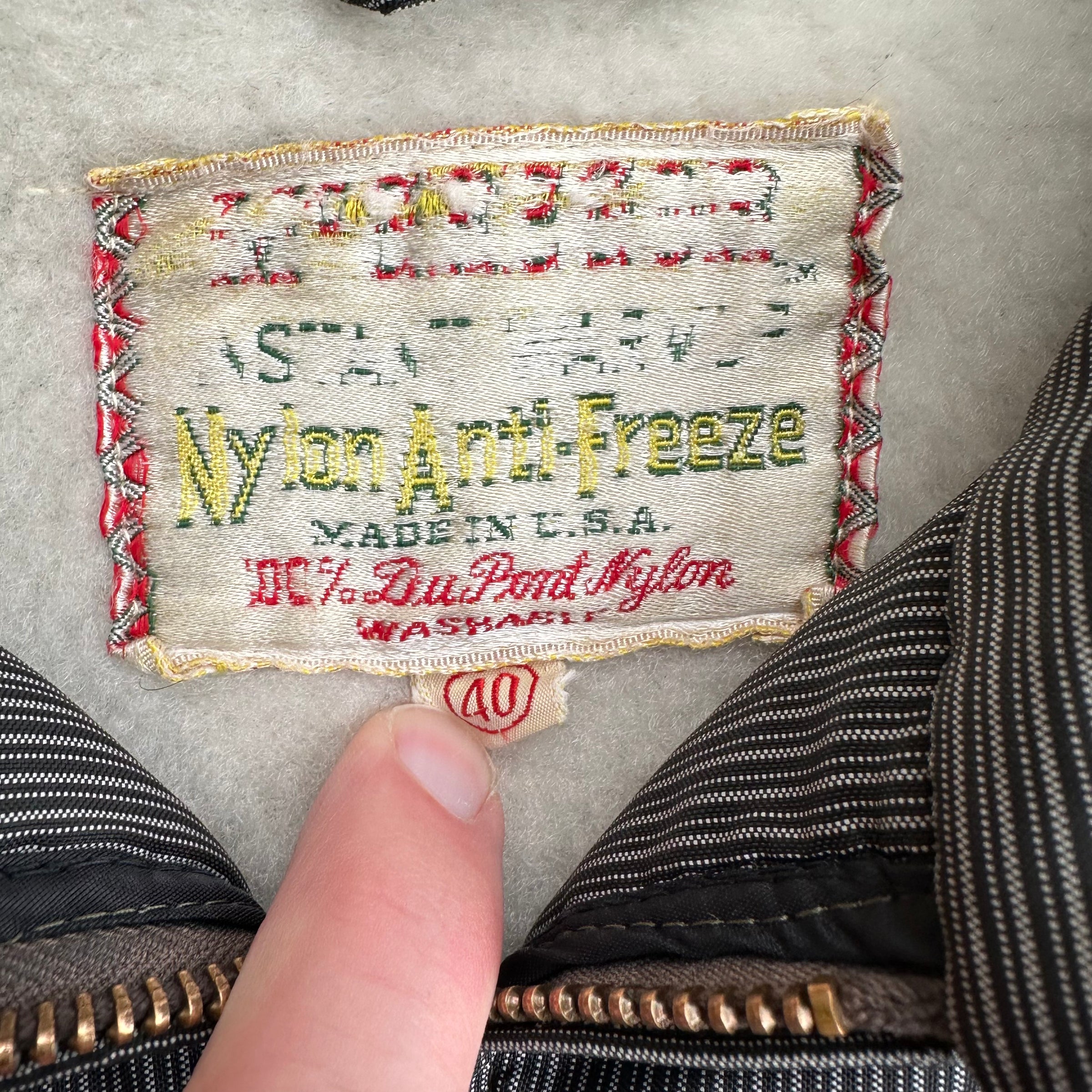 1950’s McGregor Nylon Anti-Freeze Striped Jacket Size 40