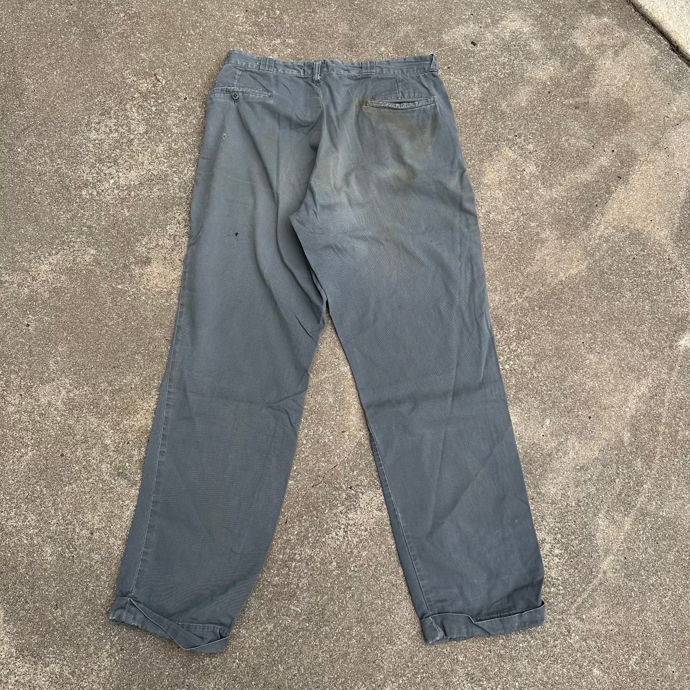 1950’s Grey Boat Cloth Work Pants 34” Waist