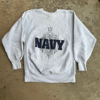 1990’s US Navy Reverse Weave Crewneck Sweatshirt Large