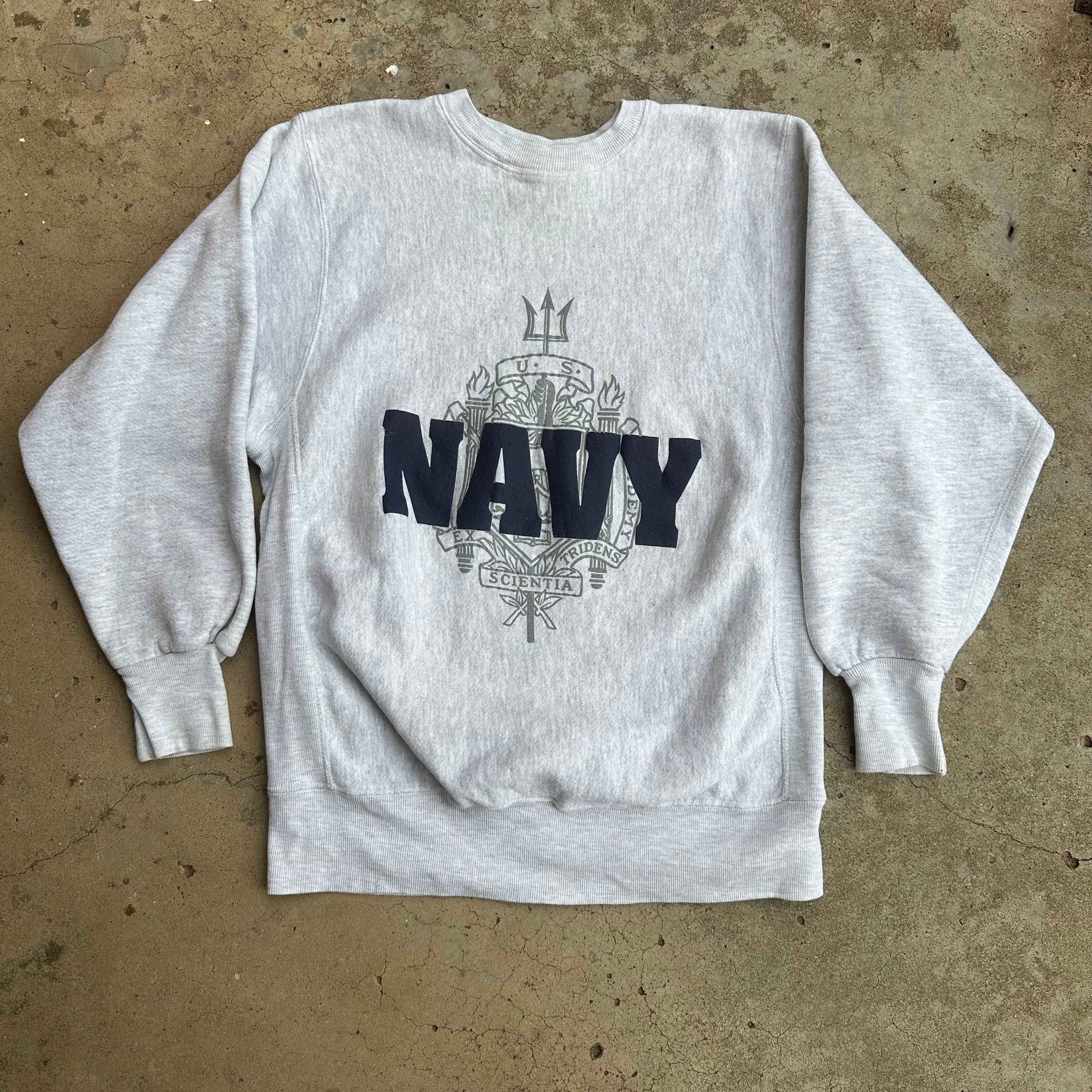 1990’s US Navy Reverse Weave Crewneck Sweatshirt Large