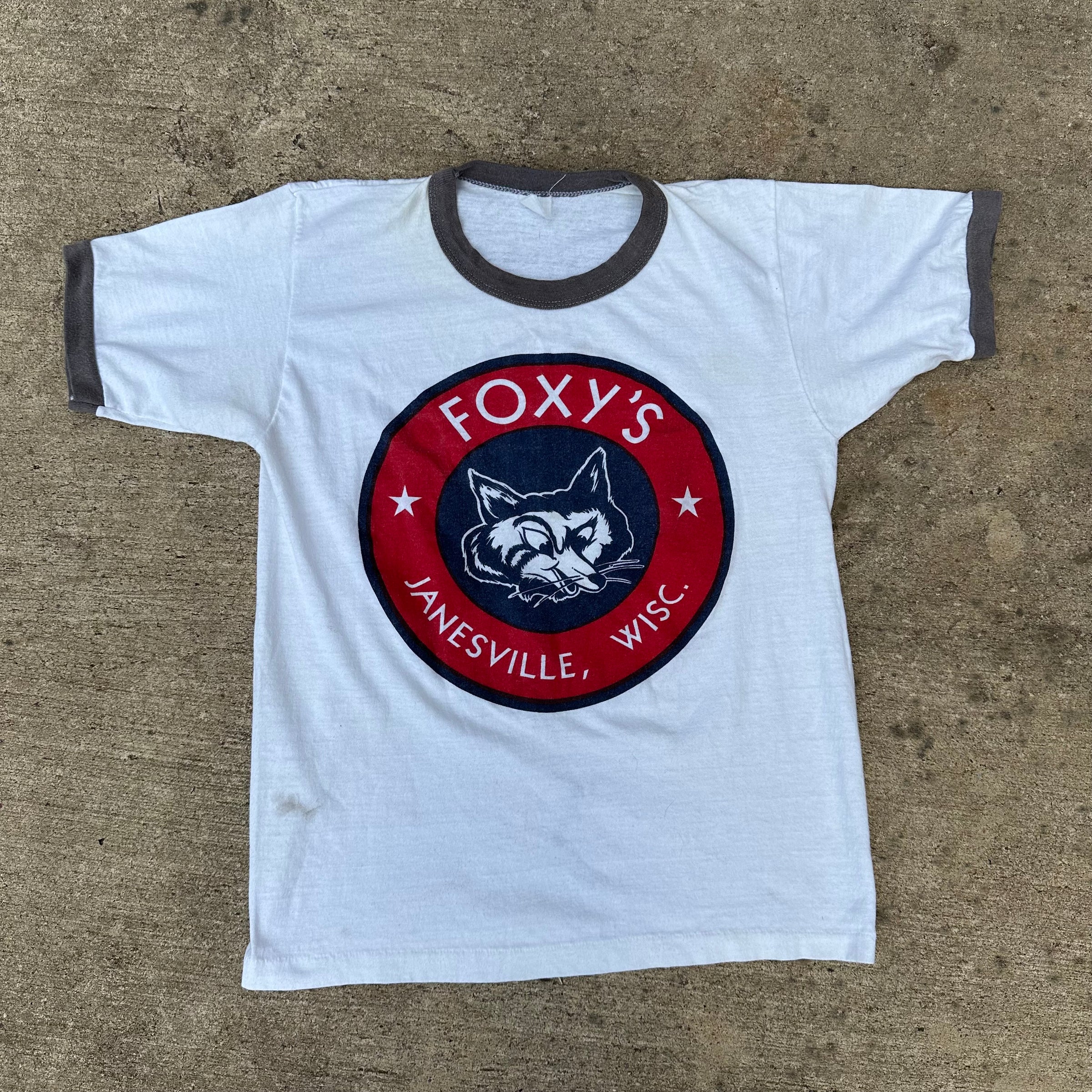 1970’s Foxy’s Cycle and Ski Ringer T-Shirt Small