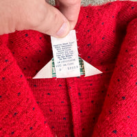 1980’s LL Bean Polka Dot Red Fleece Pile Jacket Medium