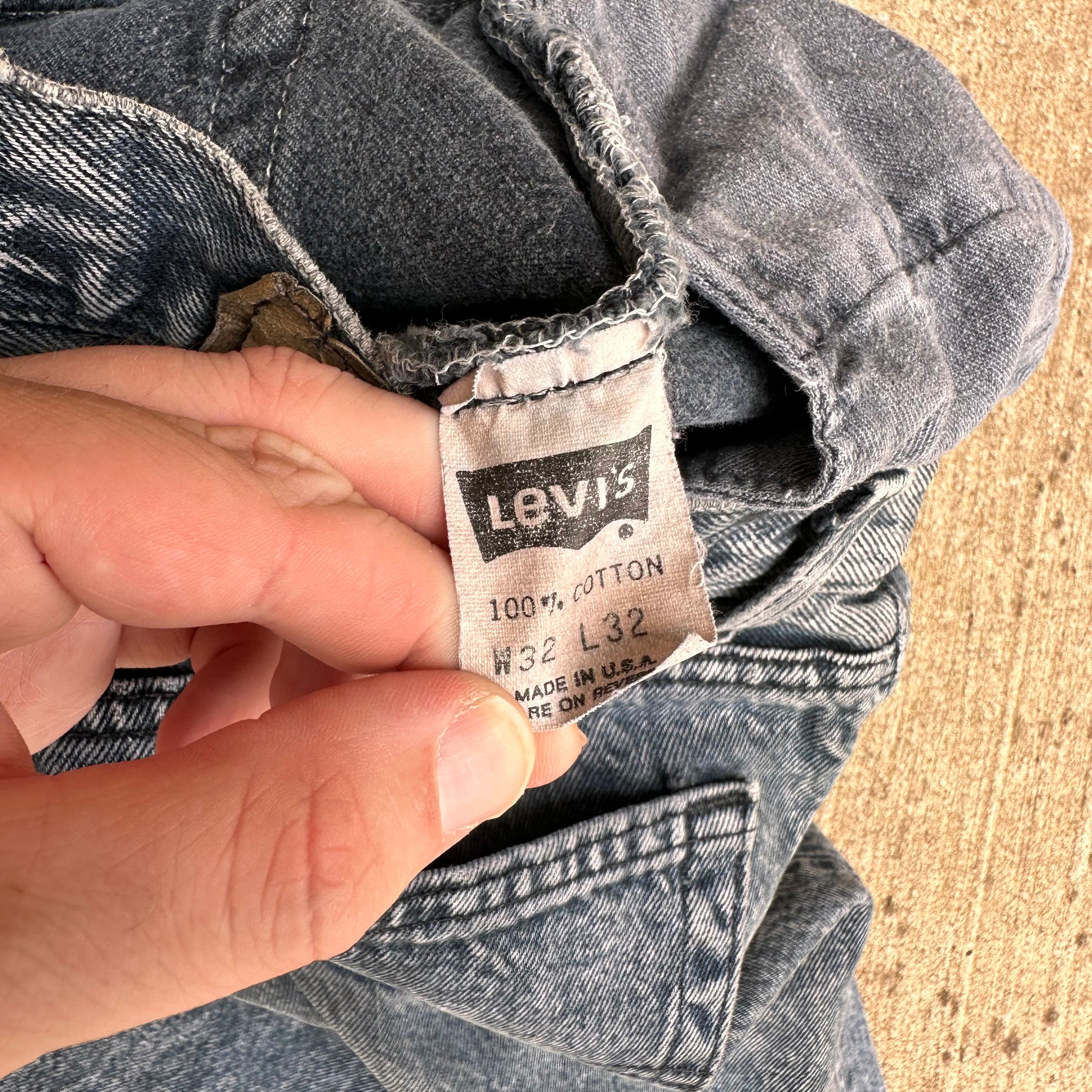 1980’s Black Acid Wash Levi’s 501 Denim Jeans 30” x 30”