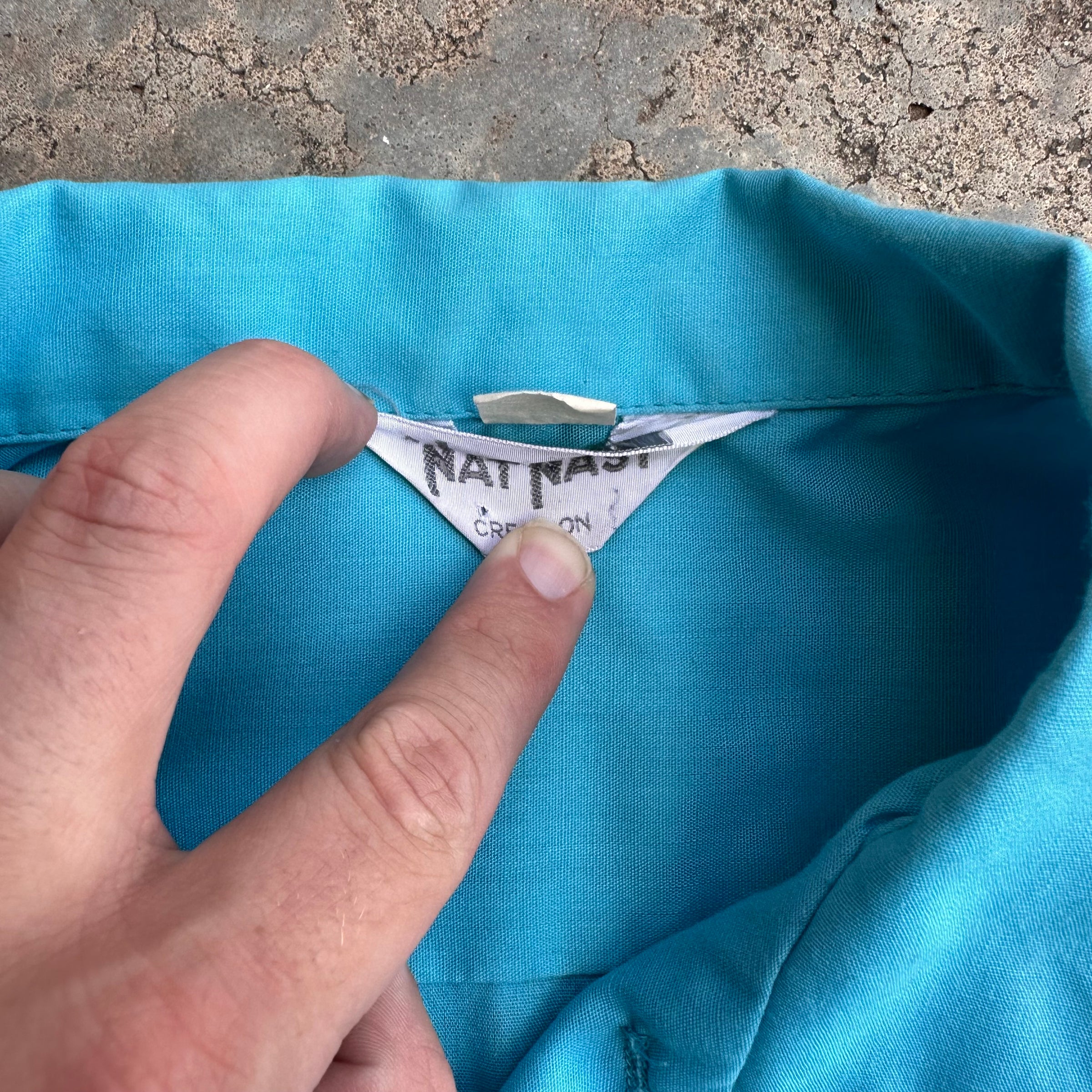 1970’s Nat Nast Embroidered Bowling Shirt Large