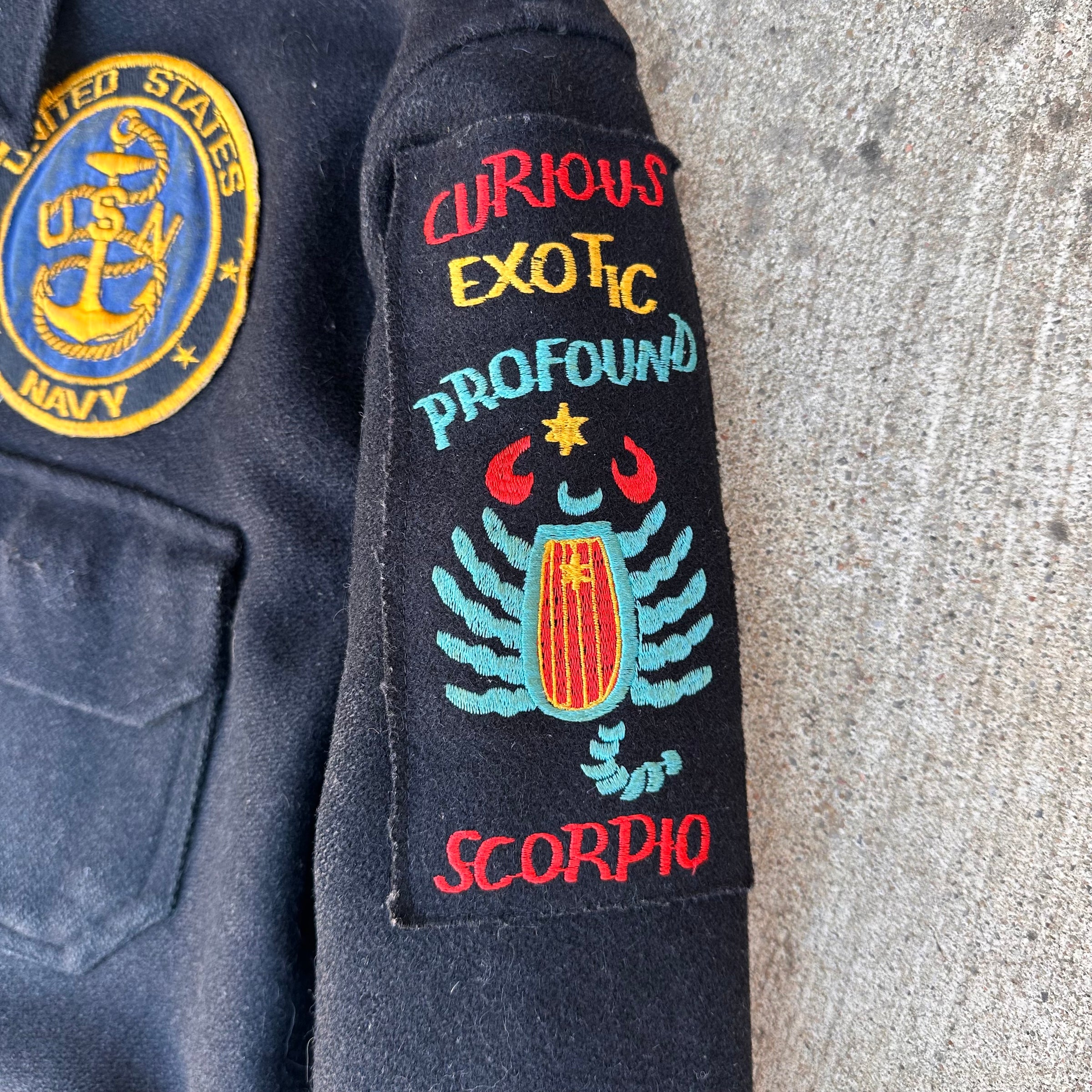 1980’s US Navy Wool Mediterranean Cruise Souvenir Jacket 25” Chest