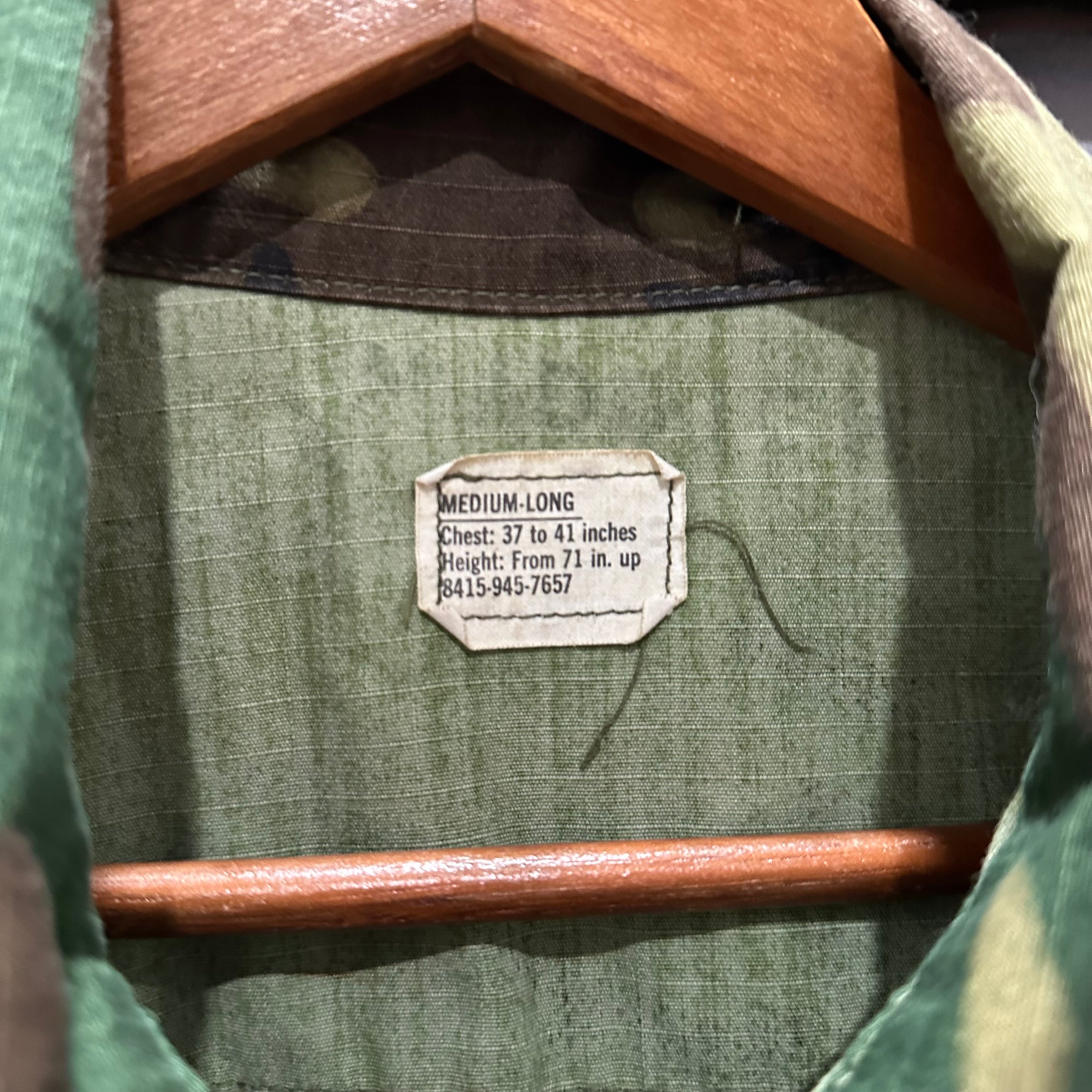 1960’s Deadstock/Mint Brown Dom ERDL Camo Jungle Jacket Medium Long