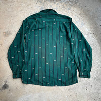 1950’s Tulane Sportswear Rockabilly Gabardine Loop Collar Shirt Small