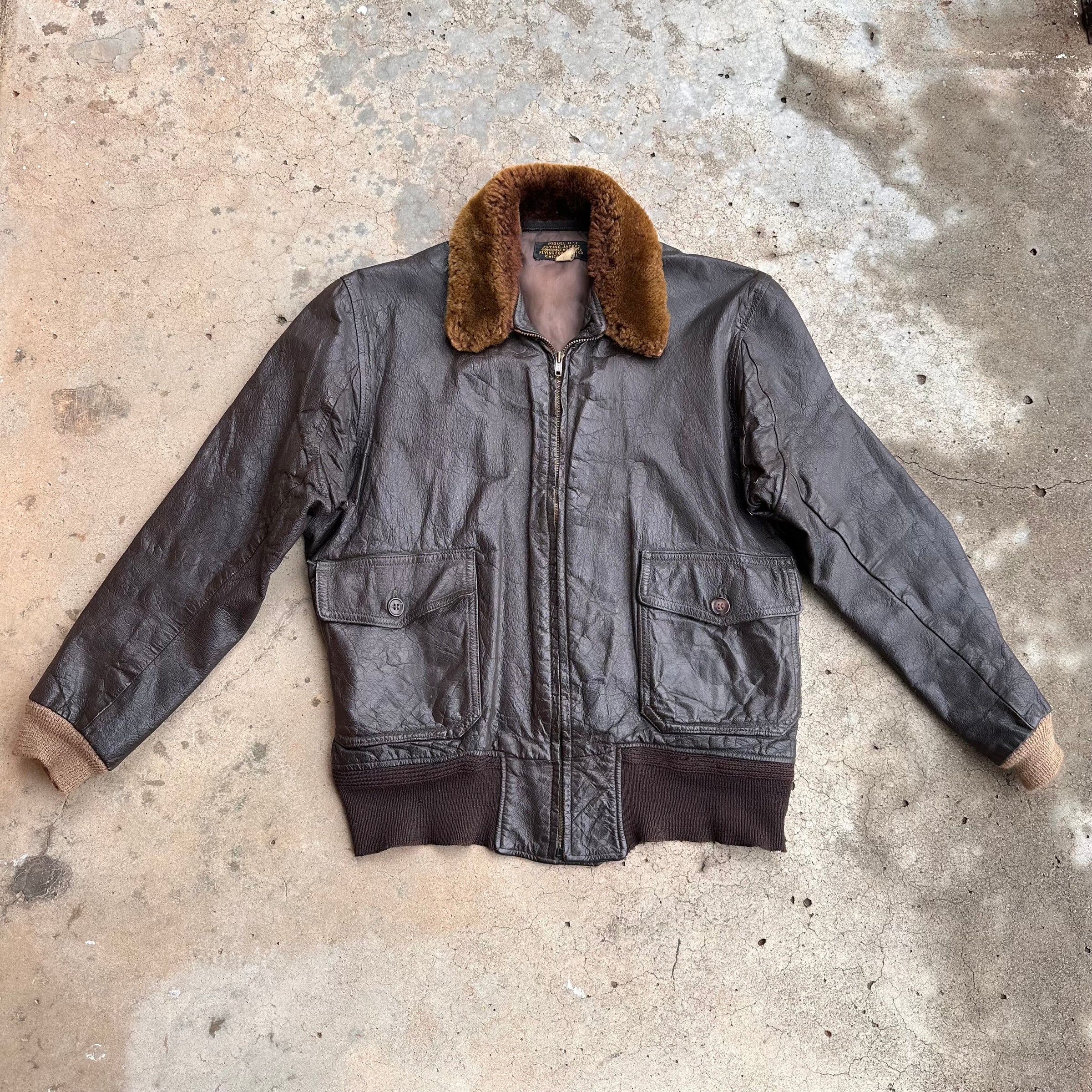 1950’s Flying Equipment Co G-1 Flight Jacket Size 38