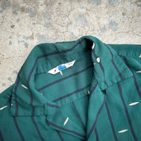 1950’s Tulane Sportswear Rockabilly Gabardine Loop Collar Shirt Small