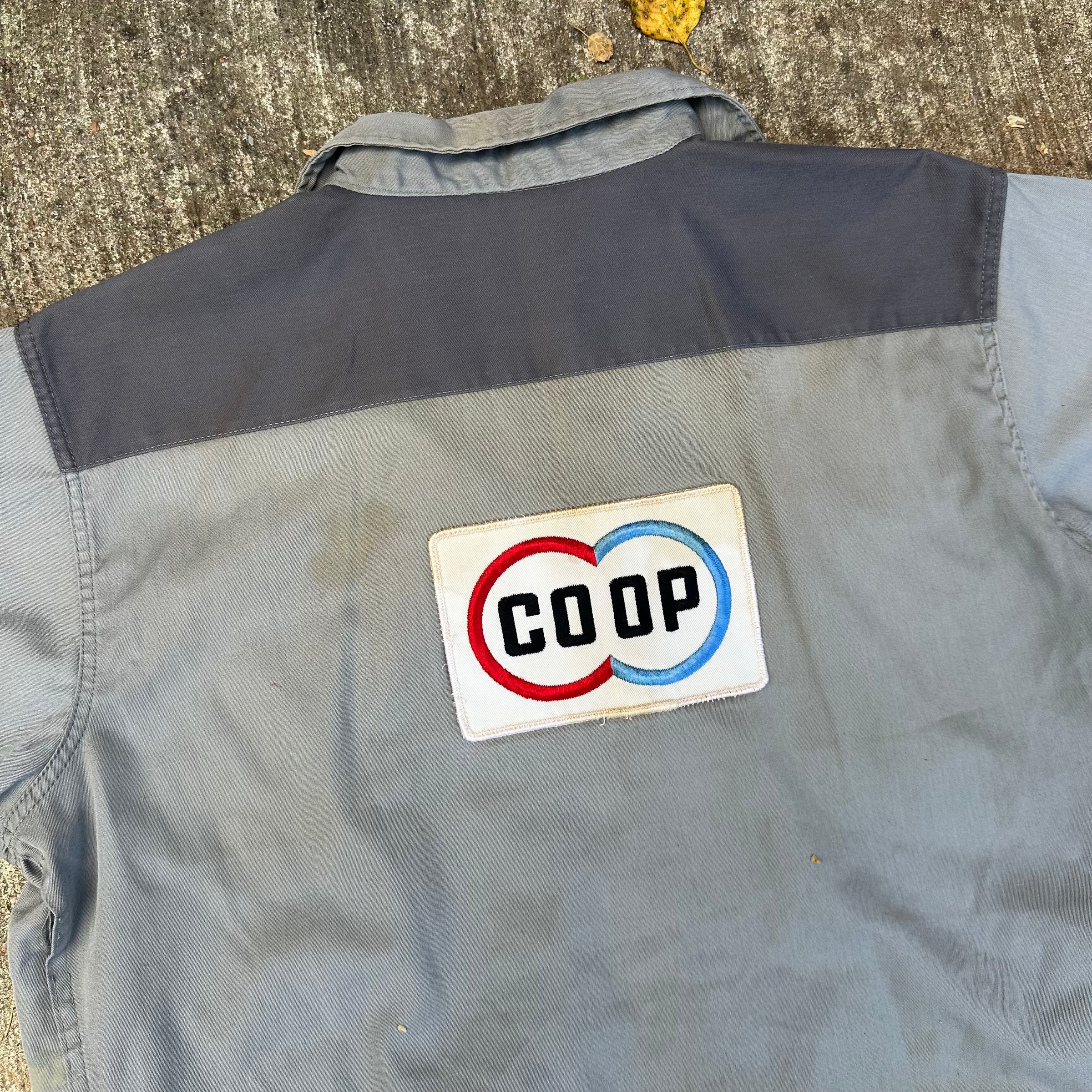 1970’s Coop Patched Two Tone Work Shirt Large