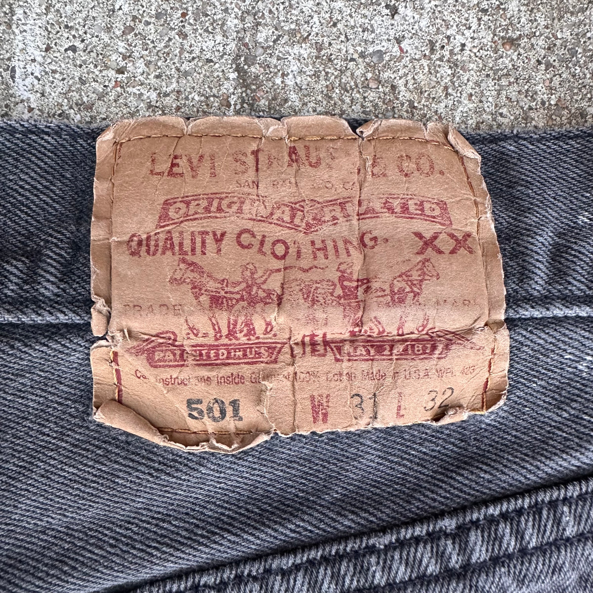 1990’s Black Levi’s 501 Denim Jeans 30” x 31”
