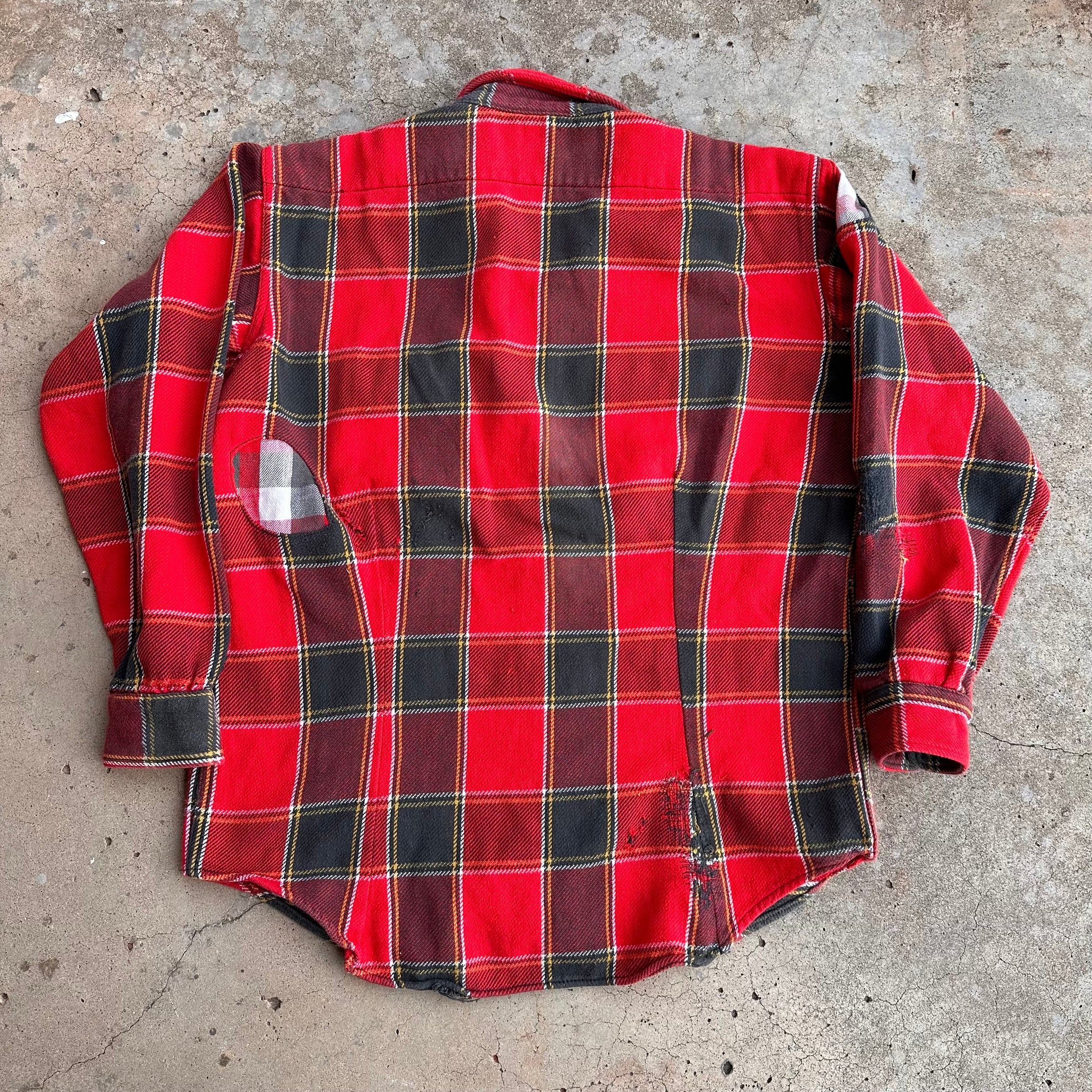 1960’s Sears Cotton Plaid Flannel Shirt 24” Chest