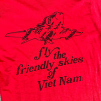 1960’s Deadstock “Fly The Friendly Skies of Vietnam” United Airlines Slogan T-Shirt Size 46
