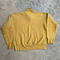 1960’s Purdue University Flock Print Shawl Collar Sweatshirt 24” Chest