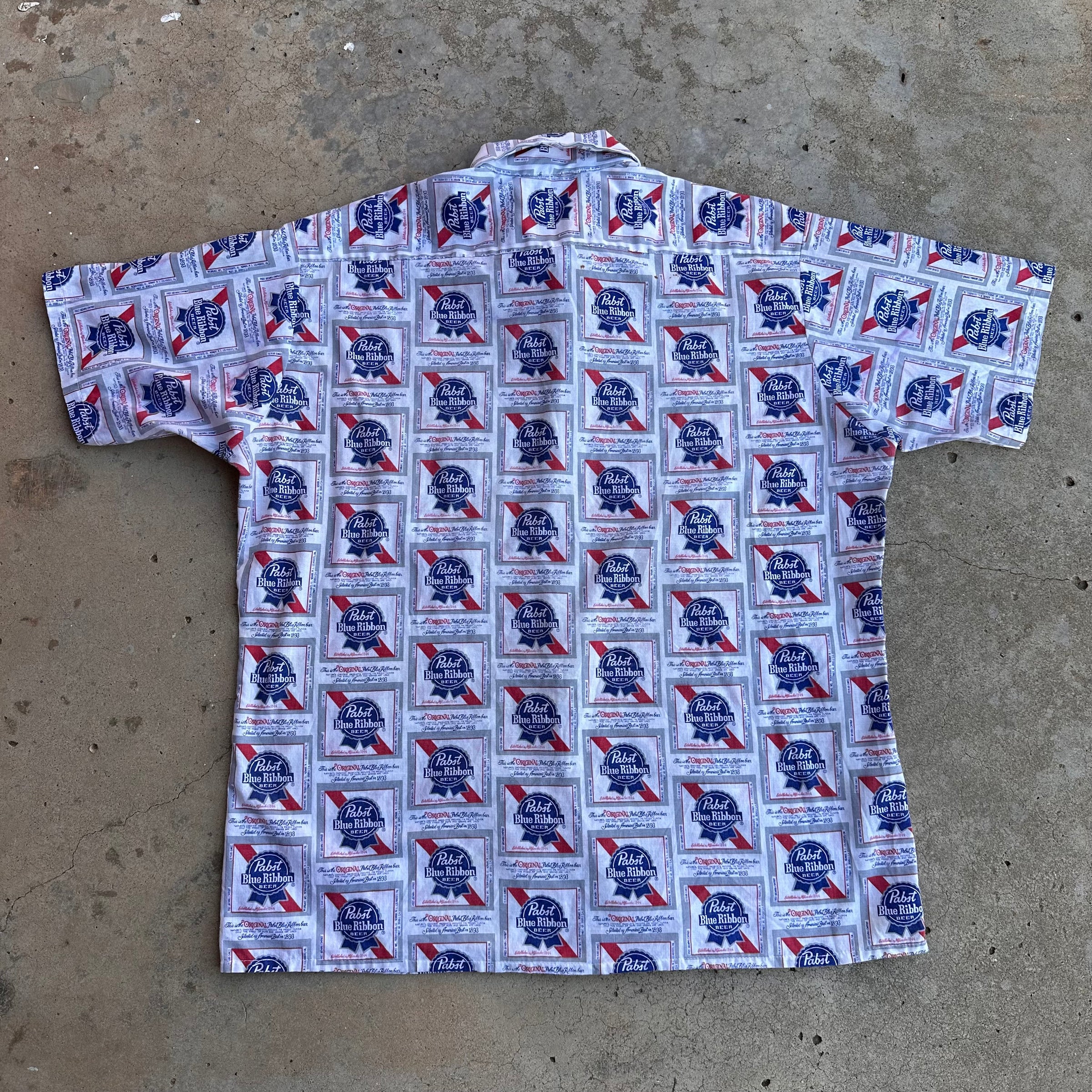 1970’s PBR Beer Print Short Sleeve Shirt XL