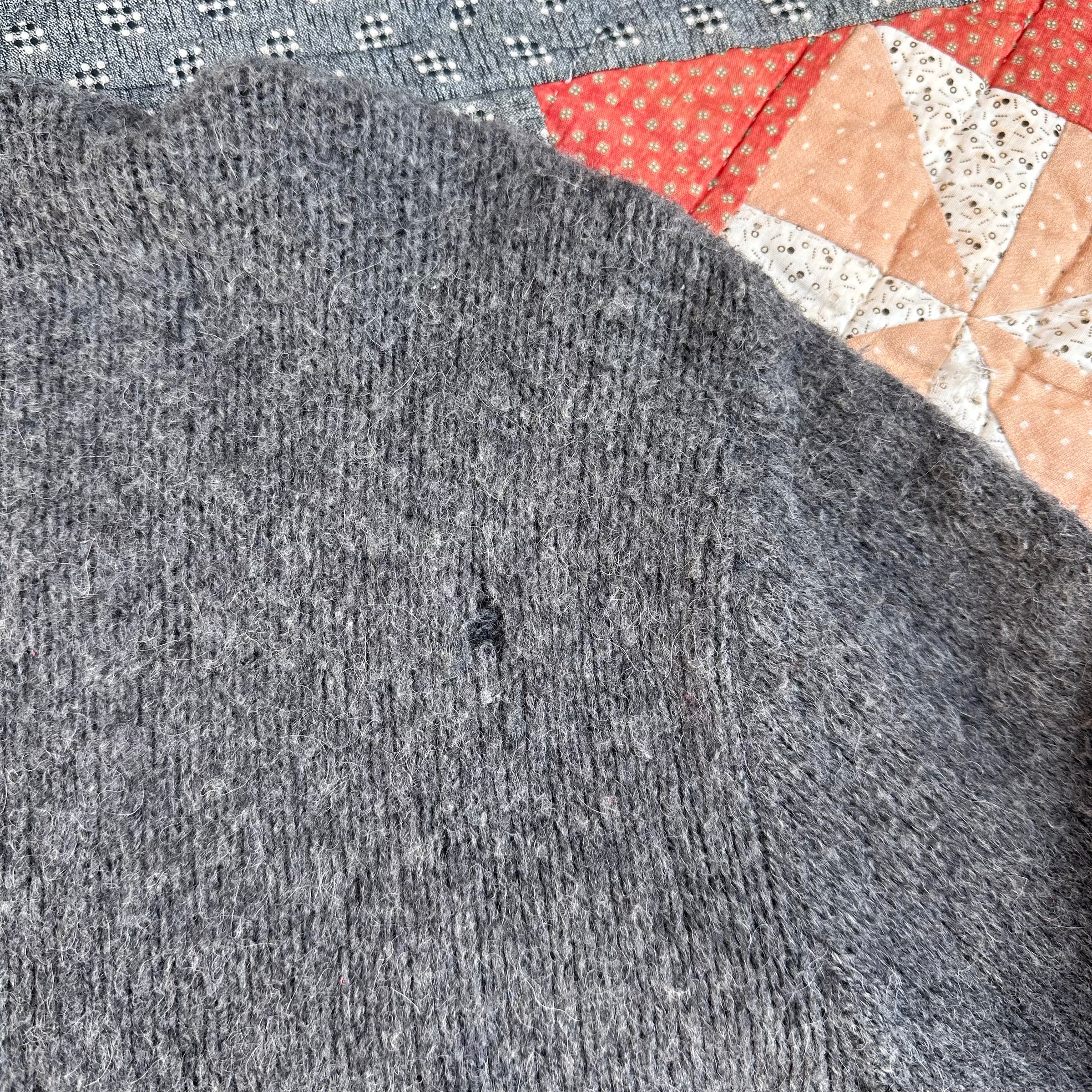 1960’s Grey Mohair Cardigan Sweater 21” Chest