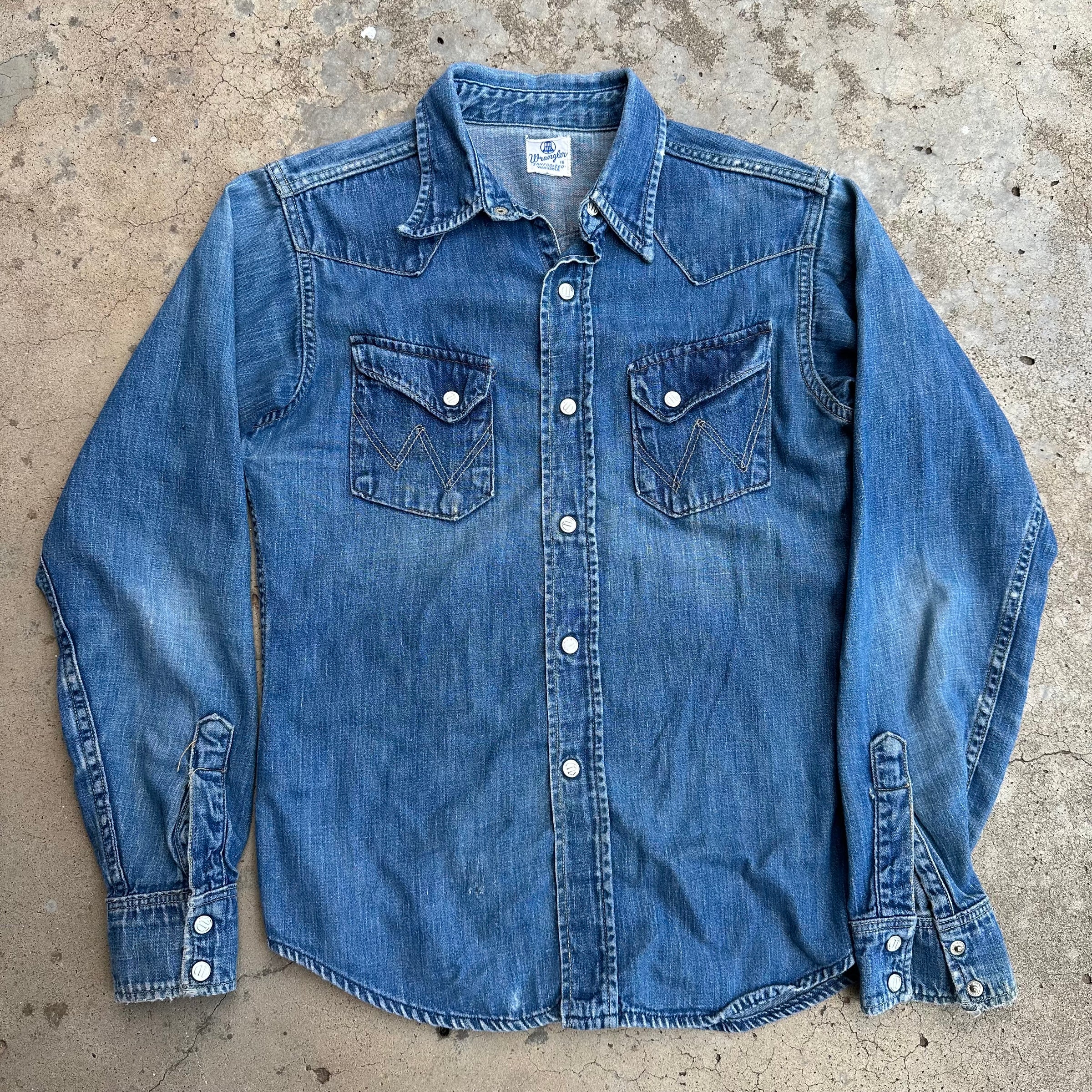 Late 40’s Wrangler Denim Shirt 18.5” Chest