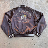 1980’s JR Stables Embroidered Satin Bomber Jacket Large
