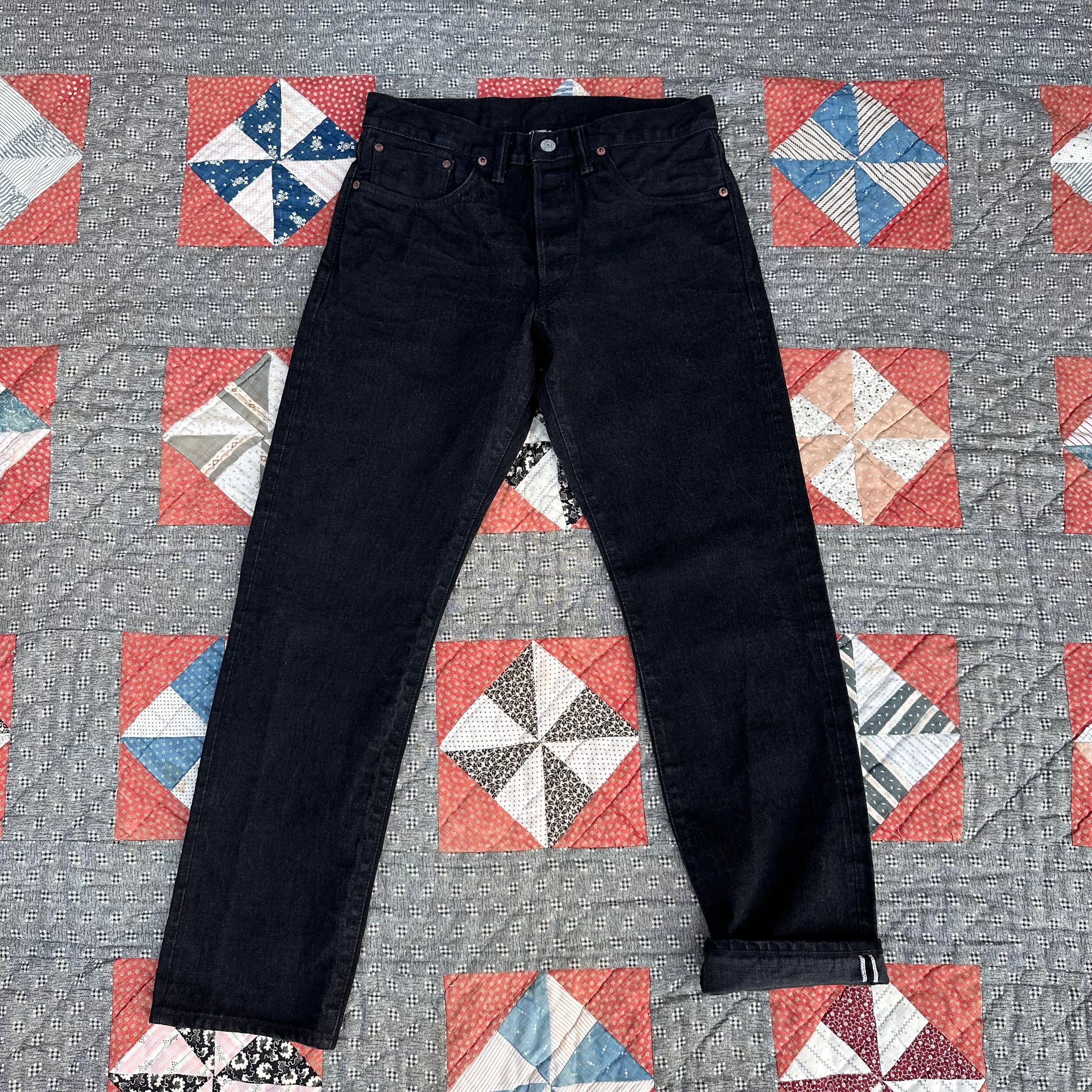 RRL Double RL Slim Fit Black Selvedge Denim Jeans 30” x 29”