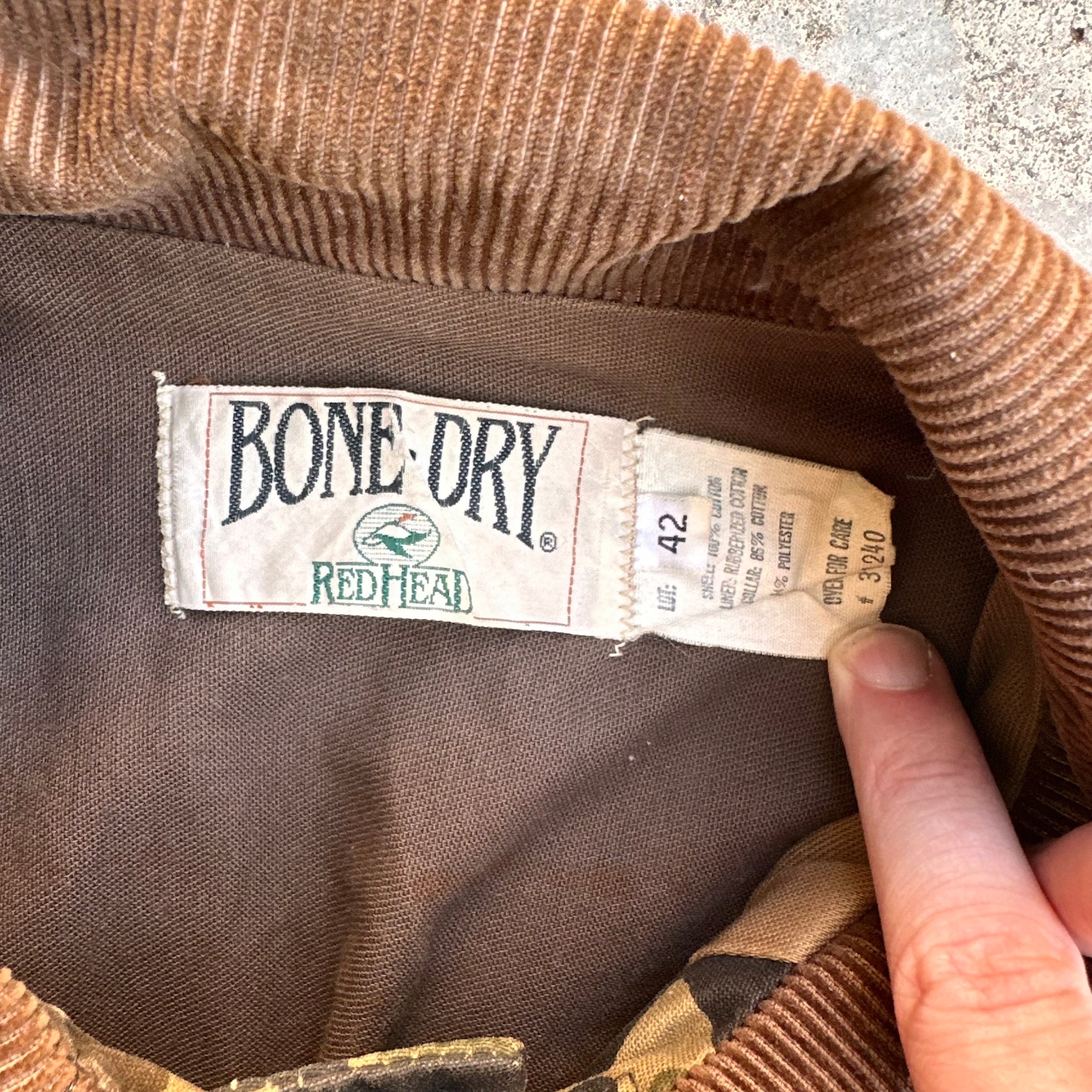 1970’s RedHead Bone Dry Duck Hunter Camo Hunting Jacket Size 42